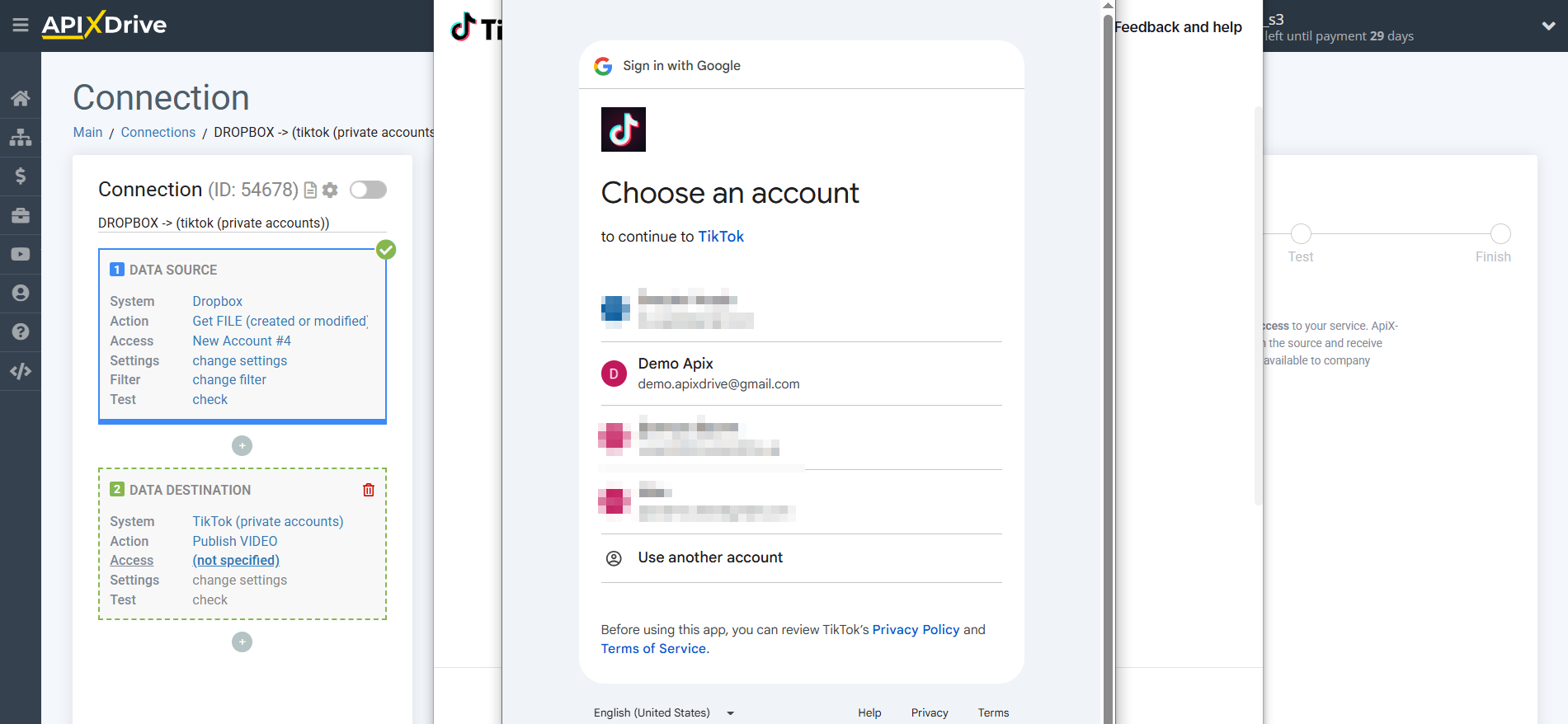 How to Connect TikTok as Data Destination | Account connection