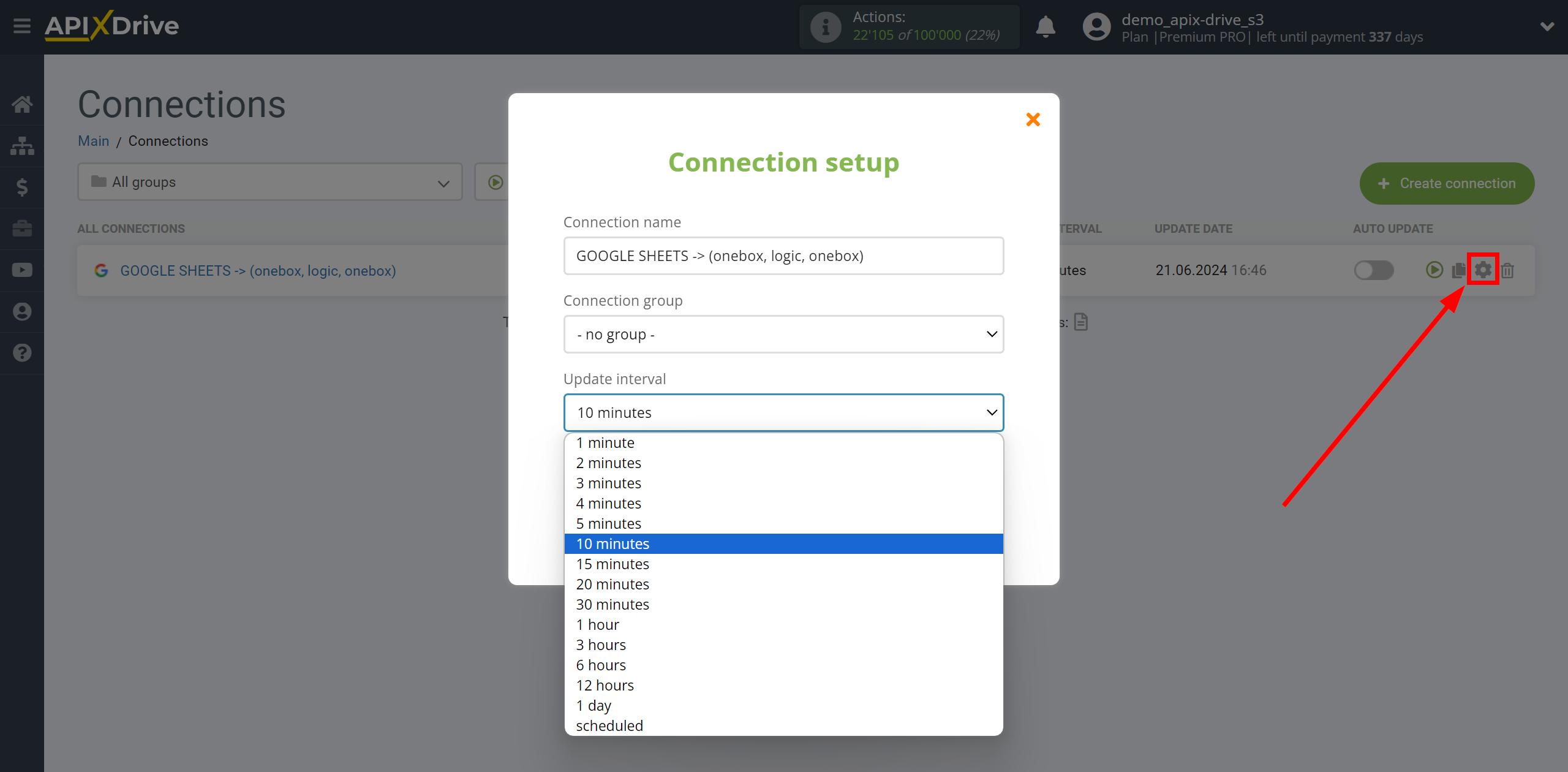 How to setup OneBox Change Order / Create Order | Update interval