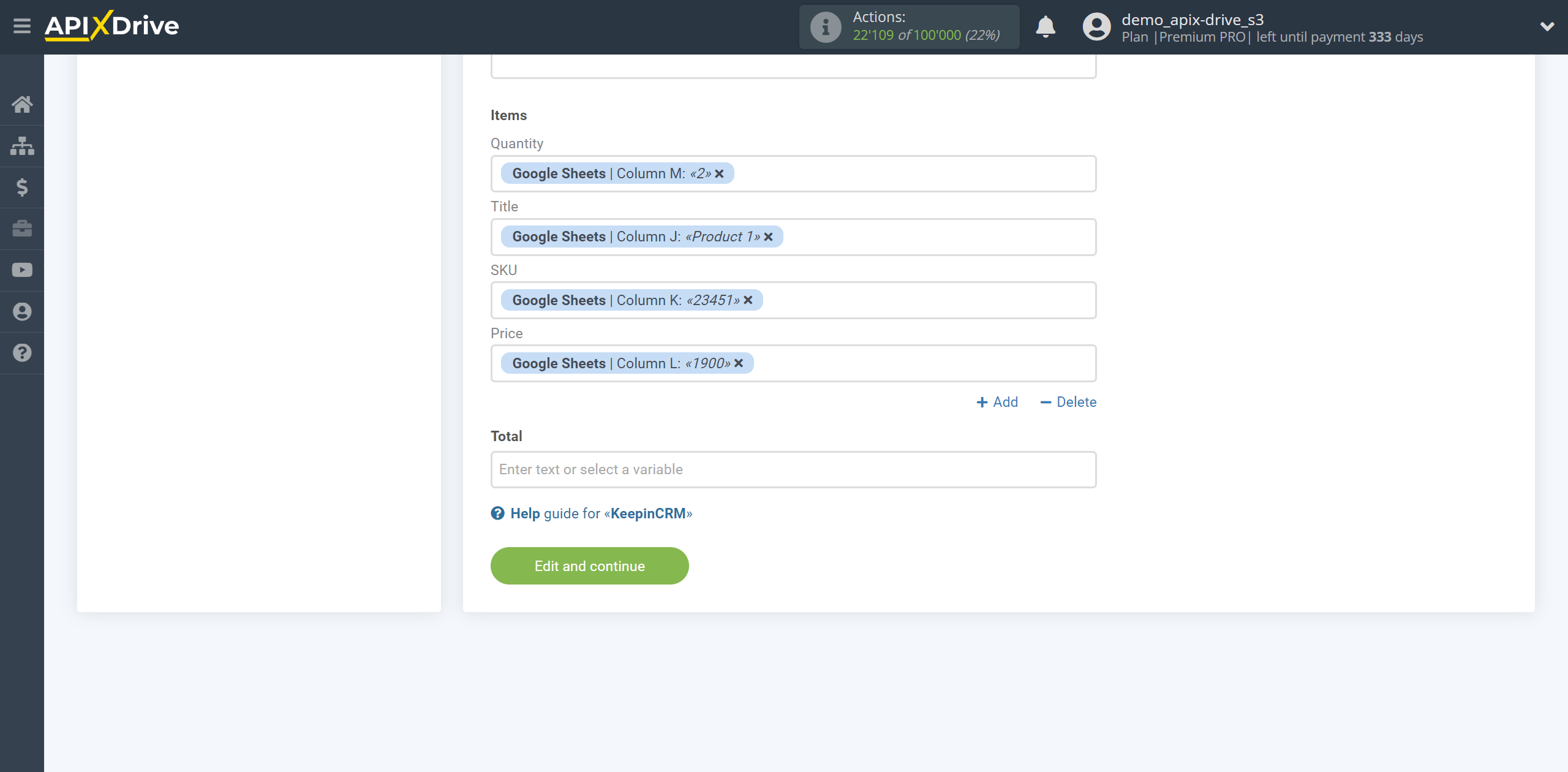 How to setup KeepinCRM Update Agreement / Create Agreement | Assigning Fields