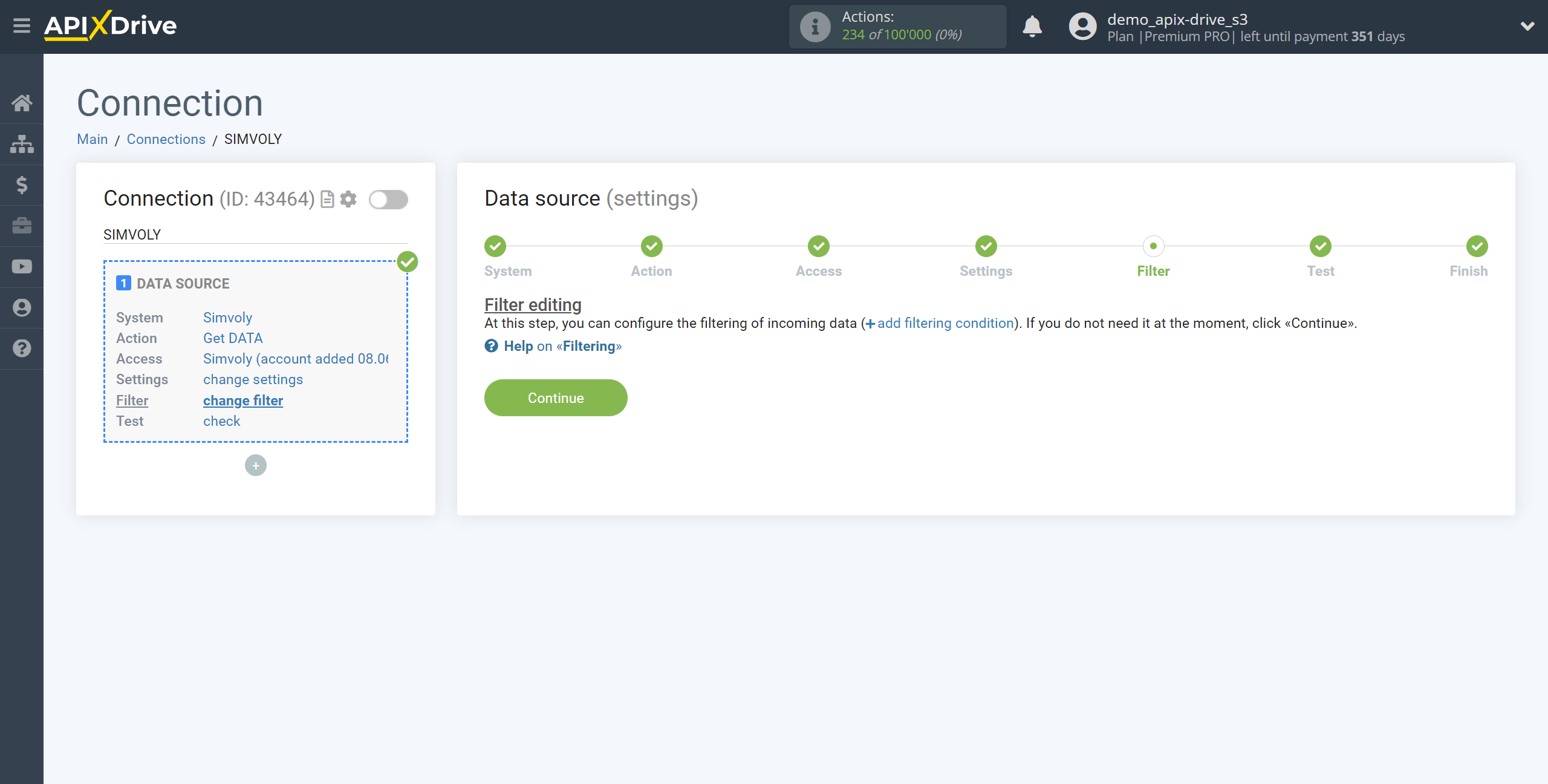 How to Connect Simvoly as Data Source | Data Filter