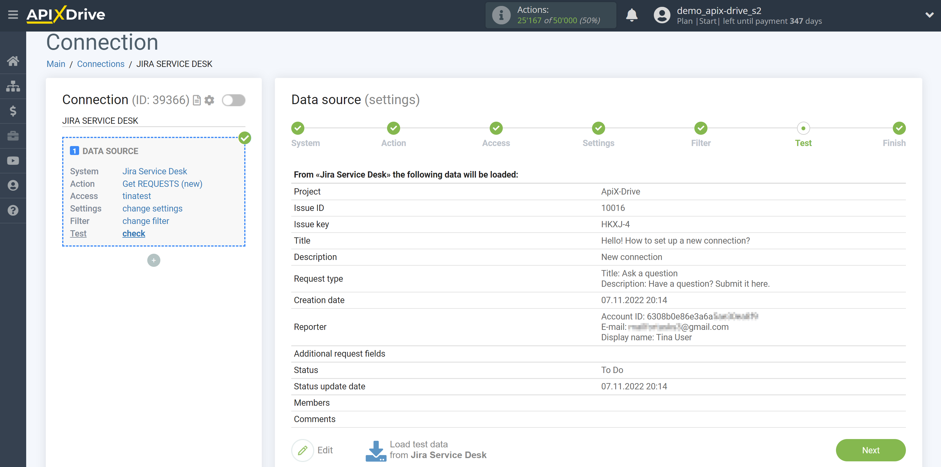 How to Connect Jira Service Management as Data Source | Data Test