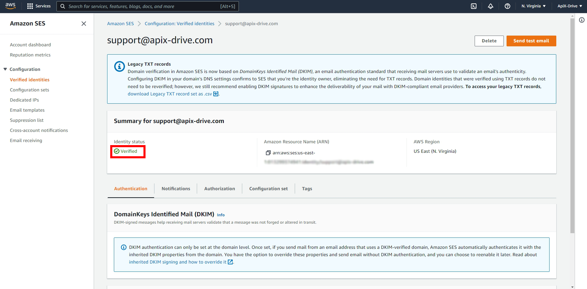 How to Connect Amazon SES as Data Destination | E-mail account creation