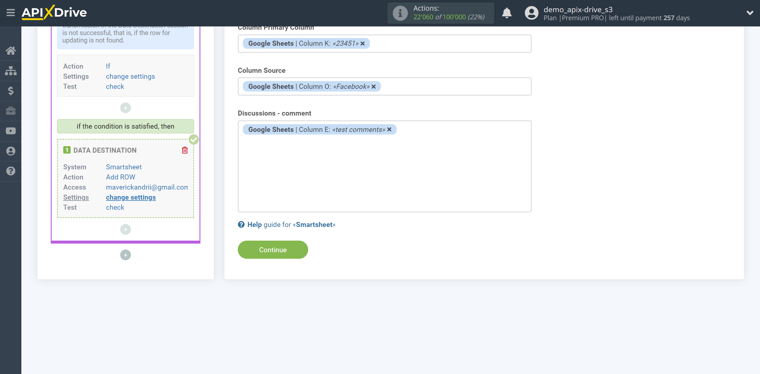 How to setup Smartsheet Update Row / Add Row | Assigning Fields