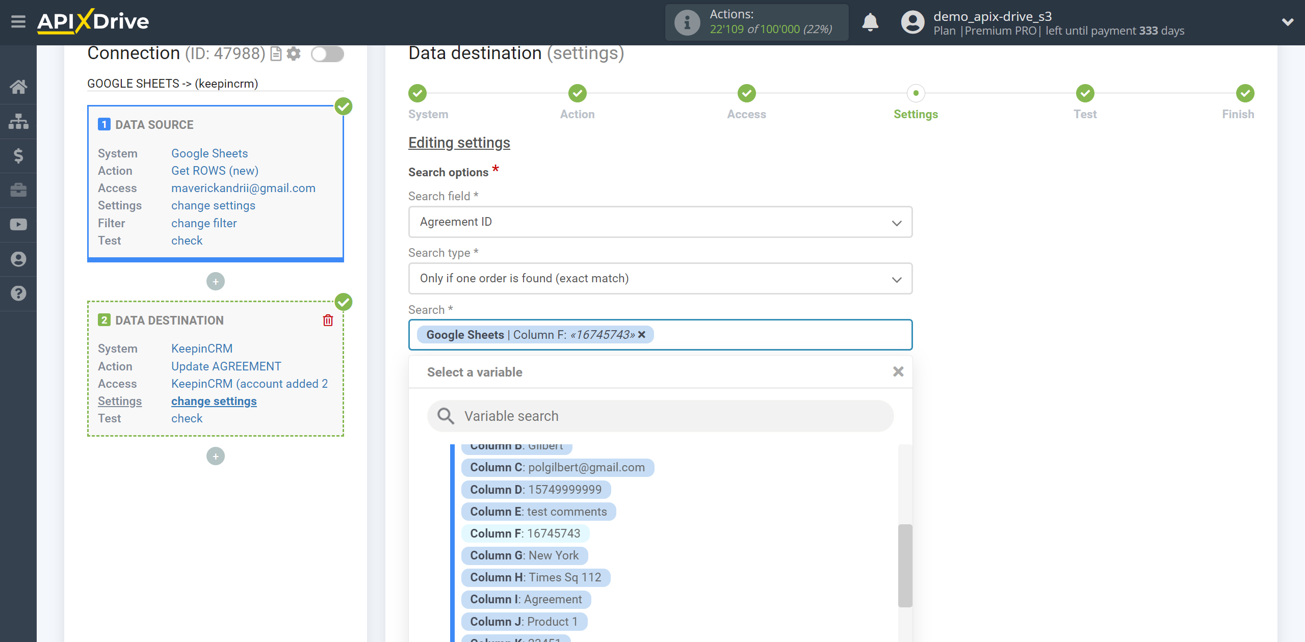 How to setup KeepinCRM Update Agreement / Create Agreement | Assigning Fields