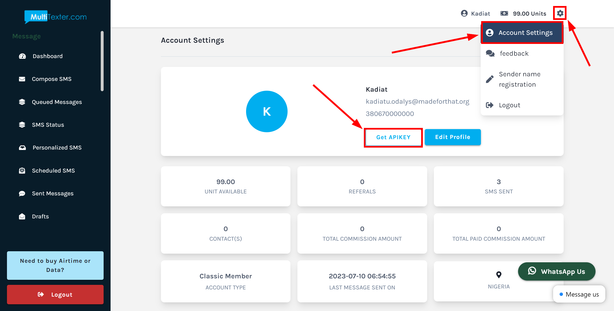 How to Connect Multitexter as Data Destination | Path to API Token