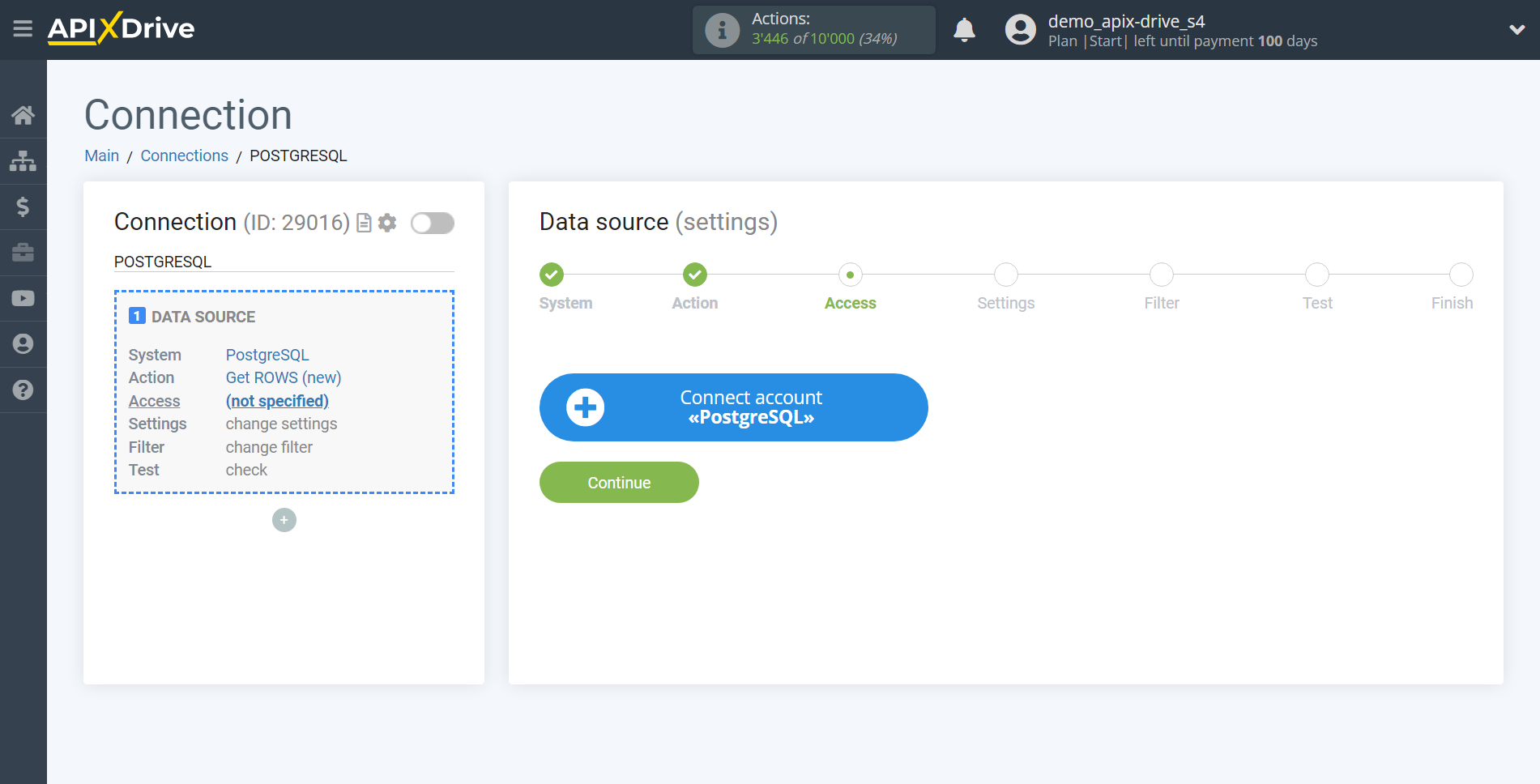 How to Connect PostgreSQL as Data Source | Connecting account