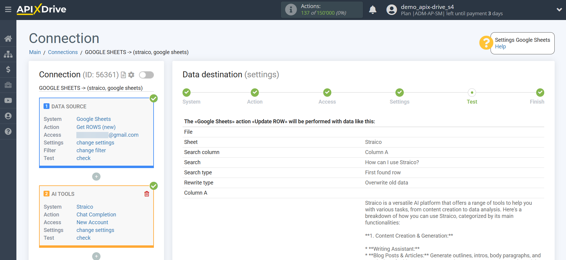Setting up Straico in Google Sheets | Test Data Setting up Straico in Google Sheets | Test Data