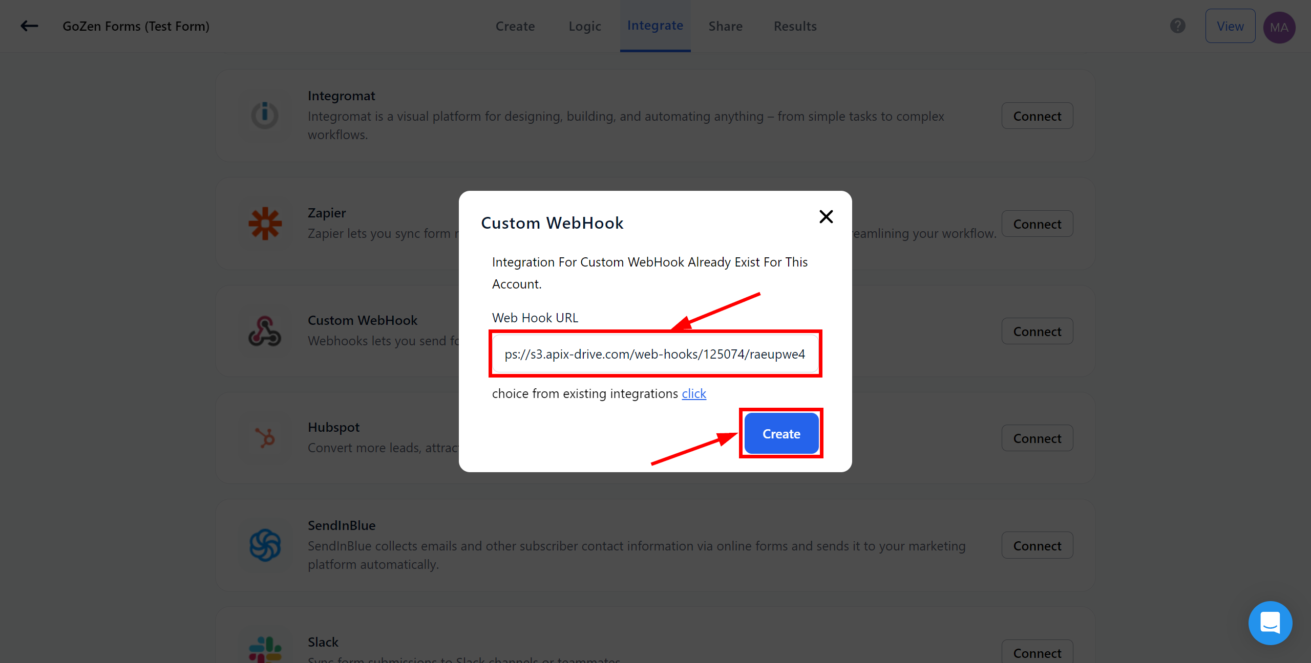 How to Connect GoZen Forms as Data Source | Webhook Setup