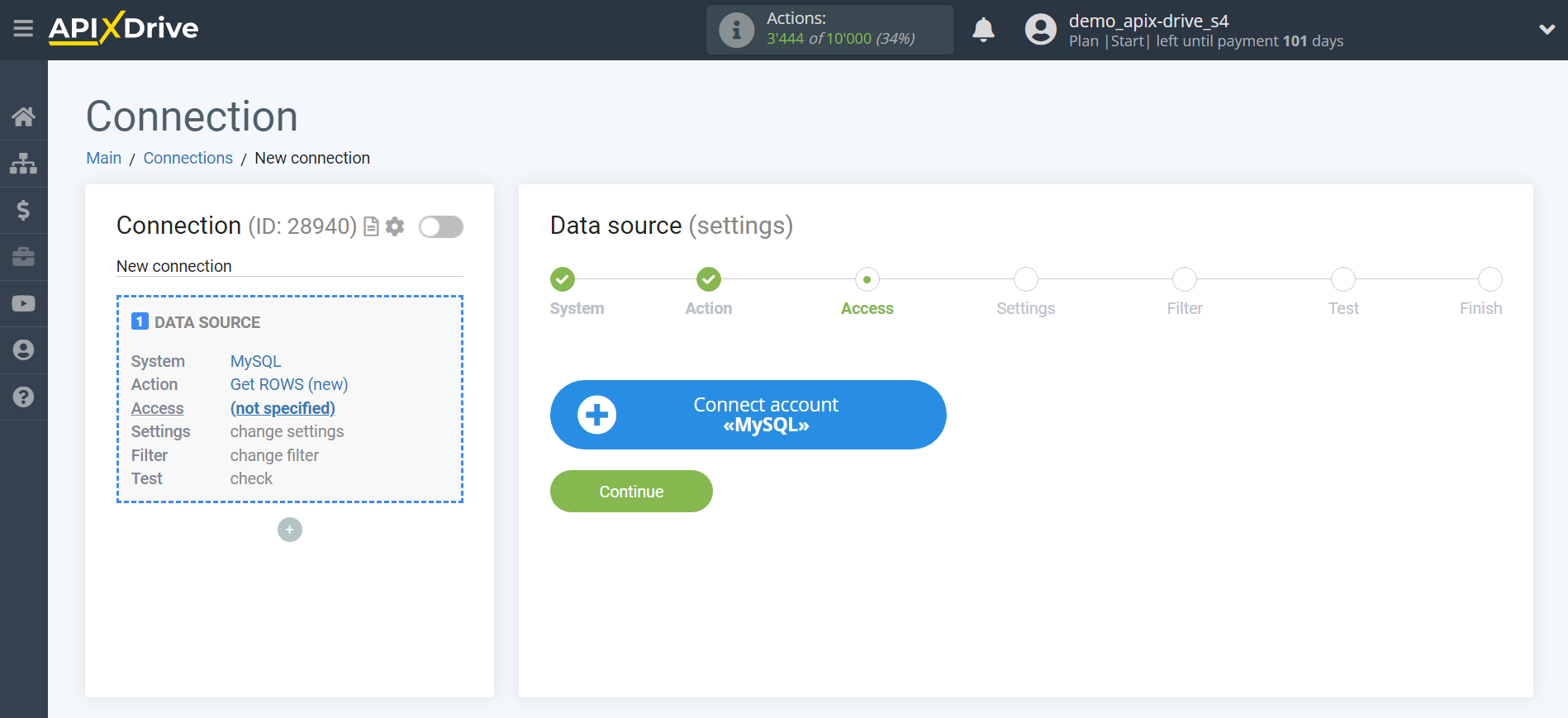 How to Connect MySQL as Data Source | Connecting account