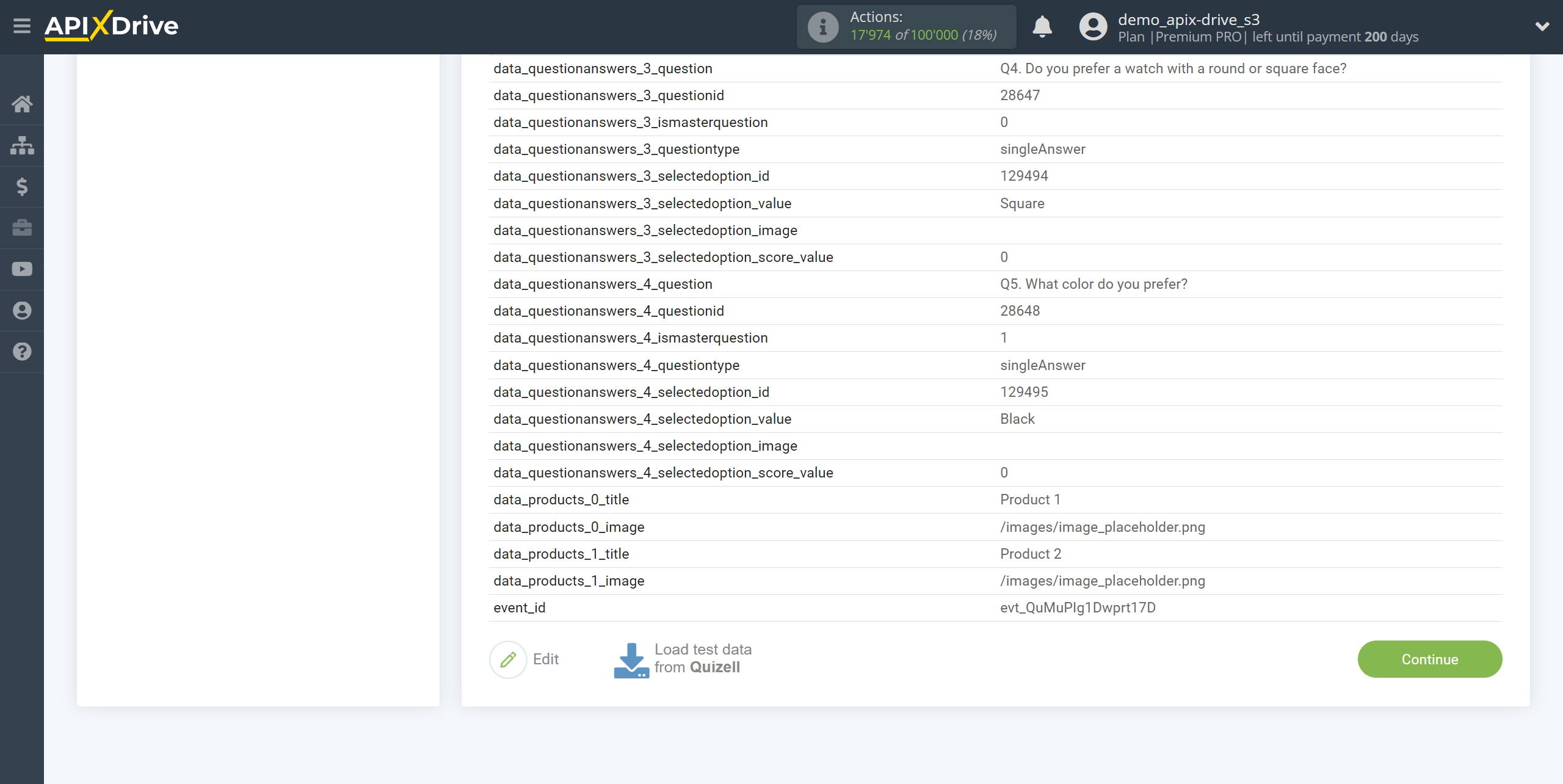 How to Connect Quizell as Data Source | Test data