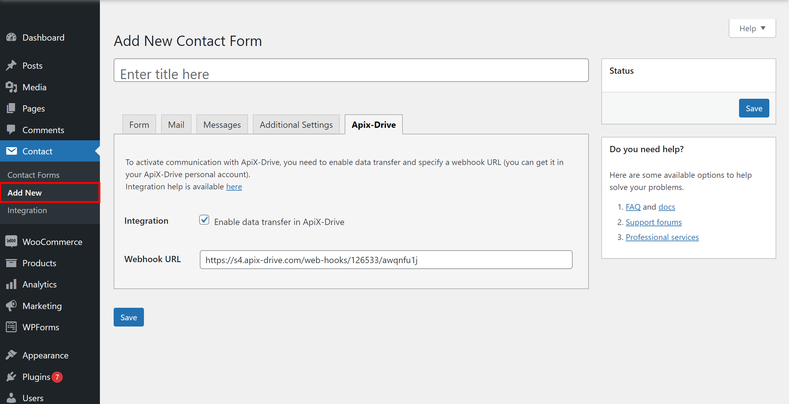 How to Connect Contact Form 7 as Data Source | Account connection