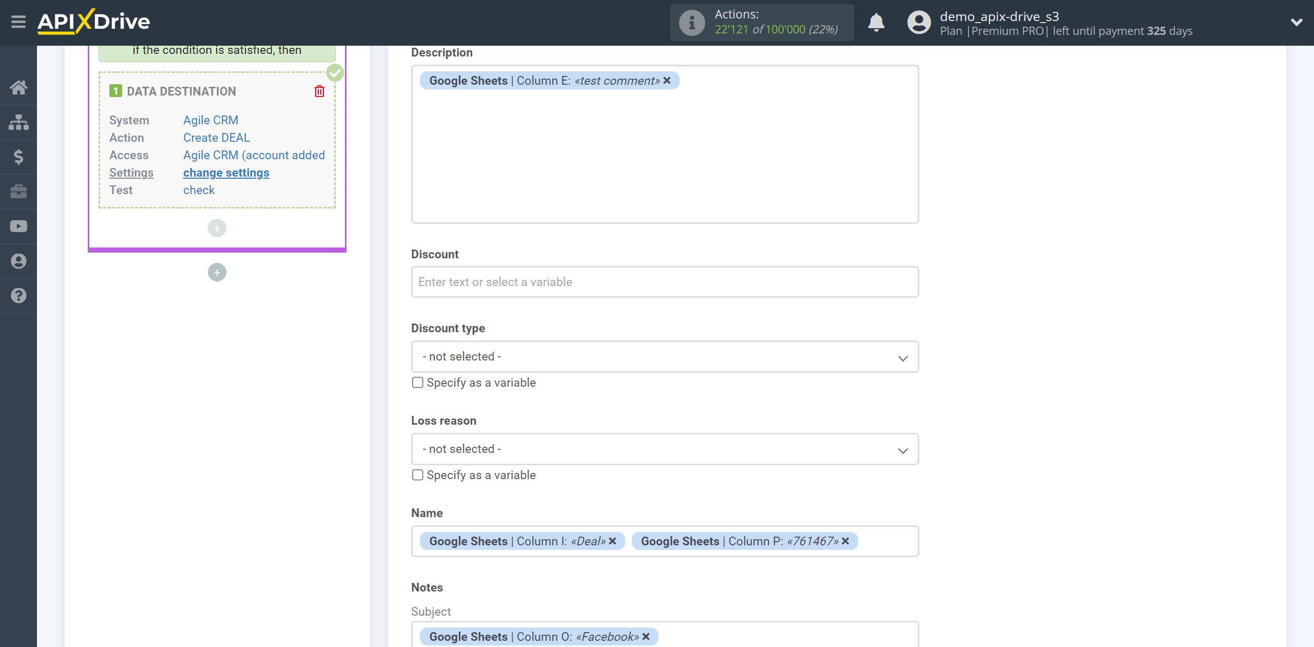 How to setup AgileCRM Update Deal / Create Deal | Assigning Fields