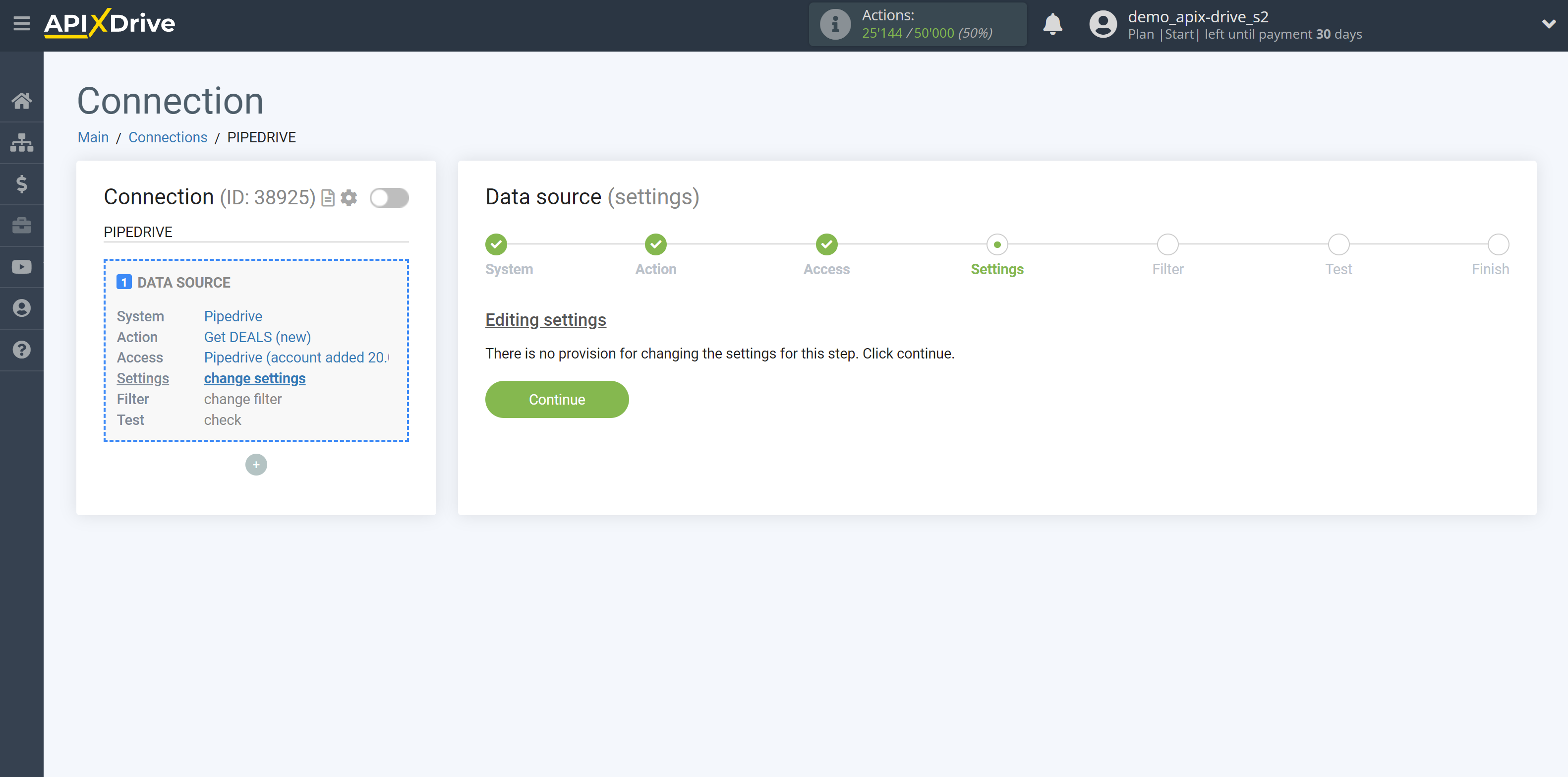 How to Connect Pipedrive as Data Source  | Settings