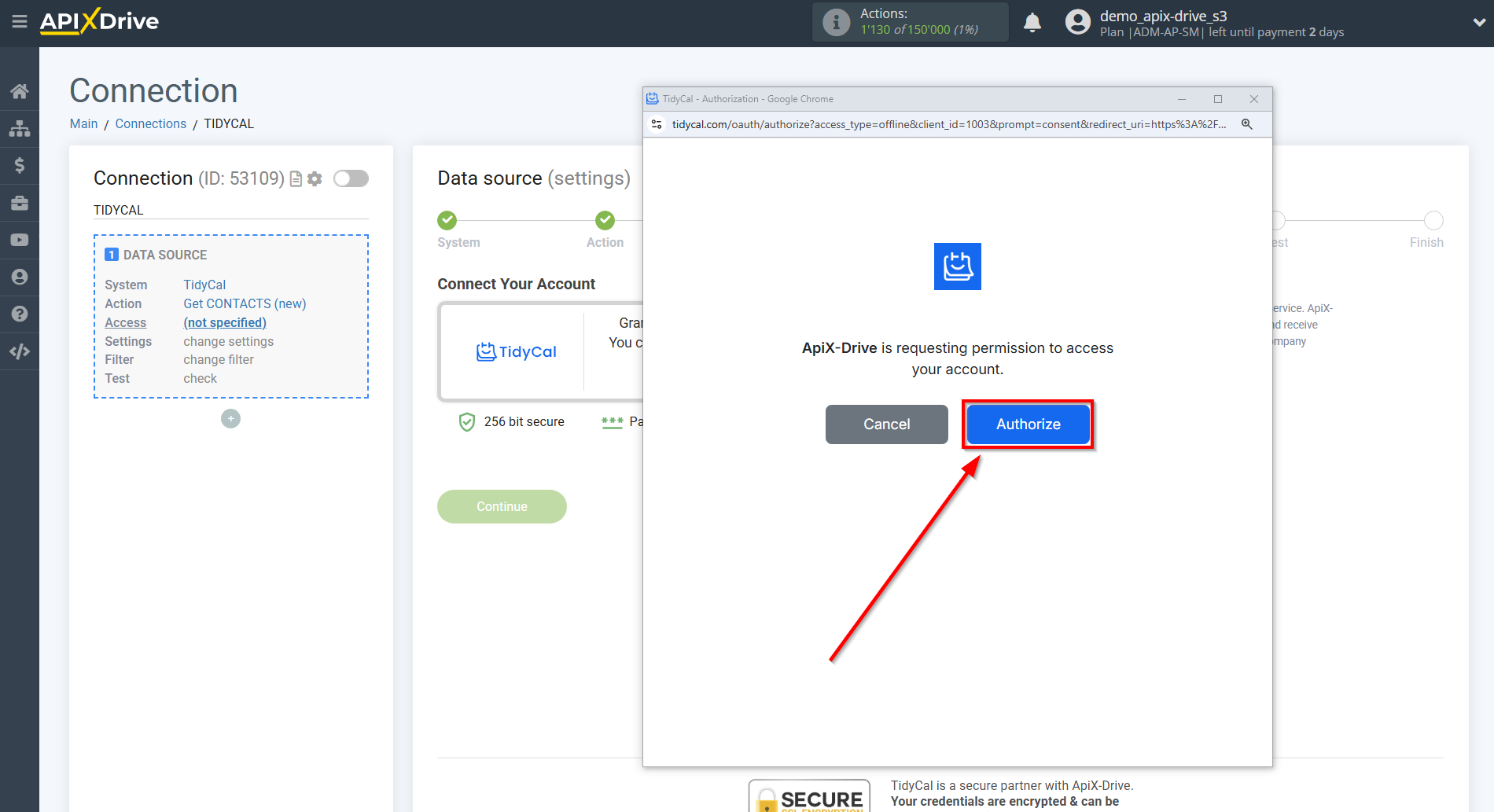 How to Connect Tidycal as Data Source | Connecting account