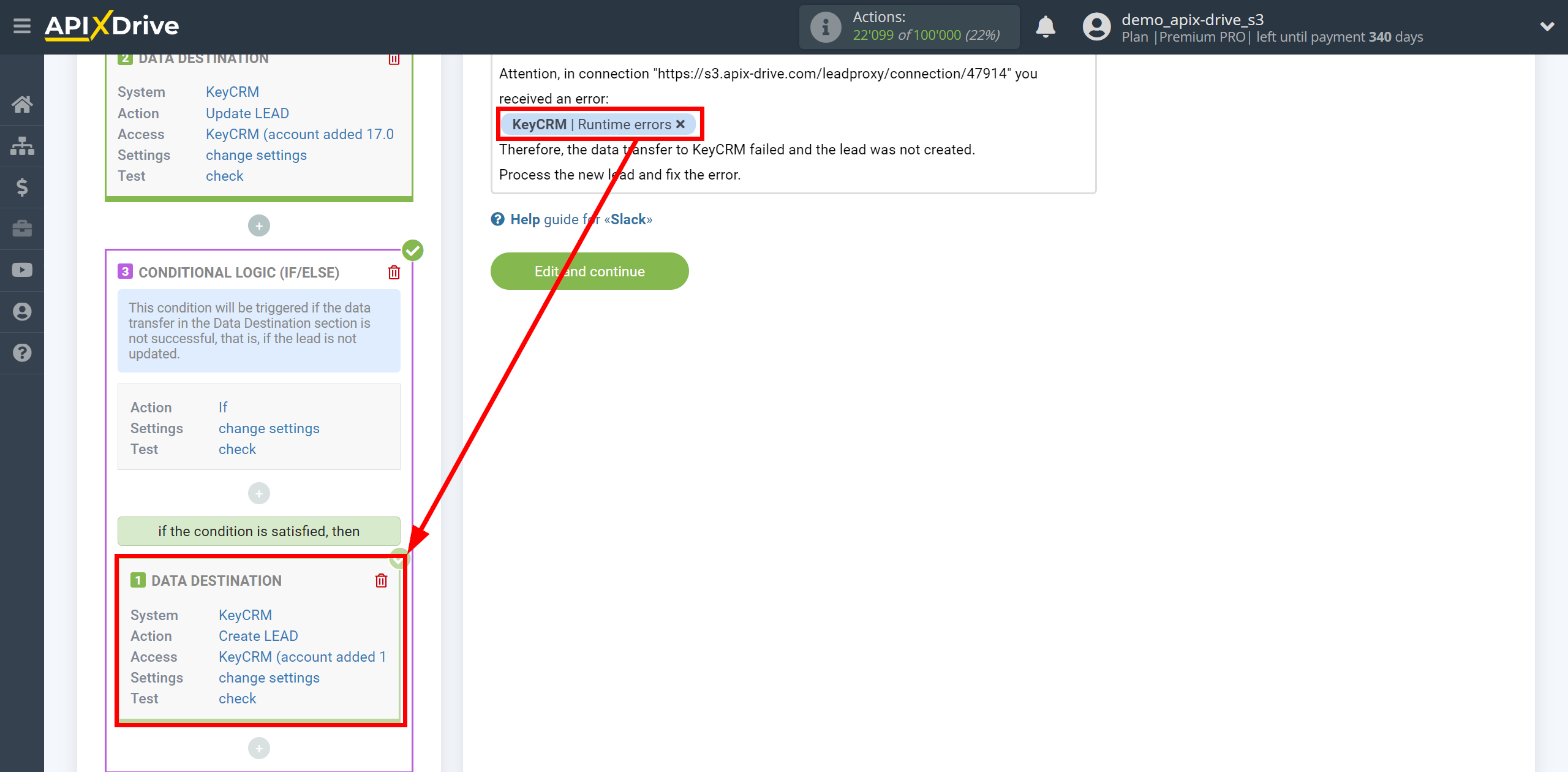 How to setup KeyCRM Update Lead / Create Lead | Adding fields with errors