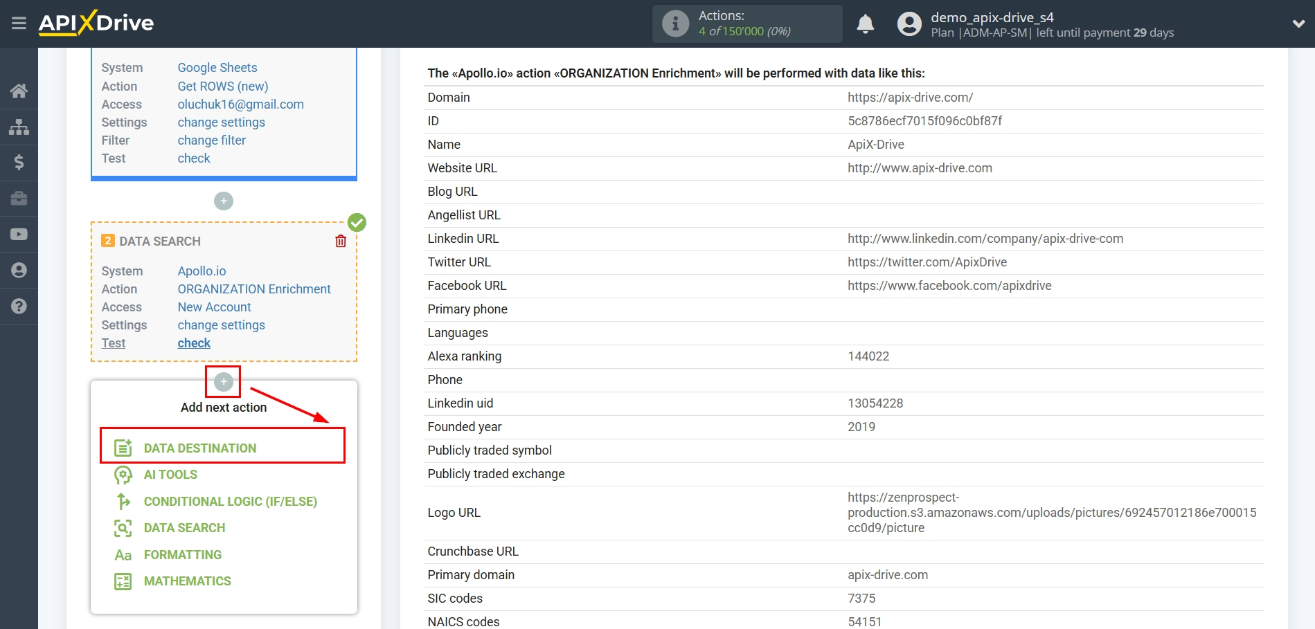 Setting Search to Verification Email Apollo.io in Google Sheets | Setup Data Destination system Setting Search to Verification Email Apollo.io in Google Sheets | Setup Data Destination system