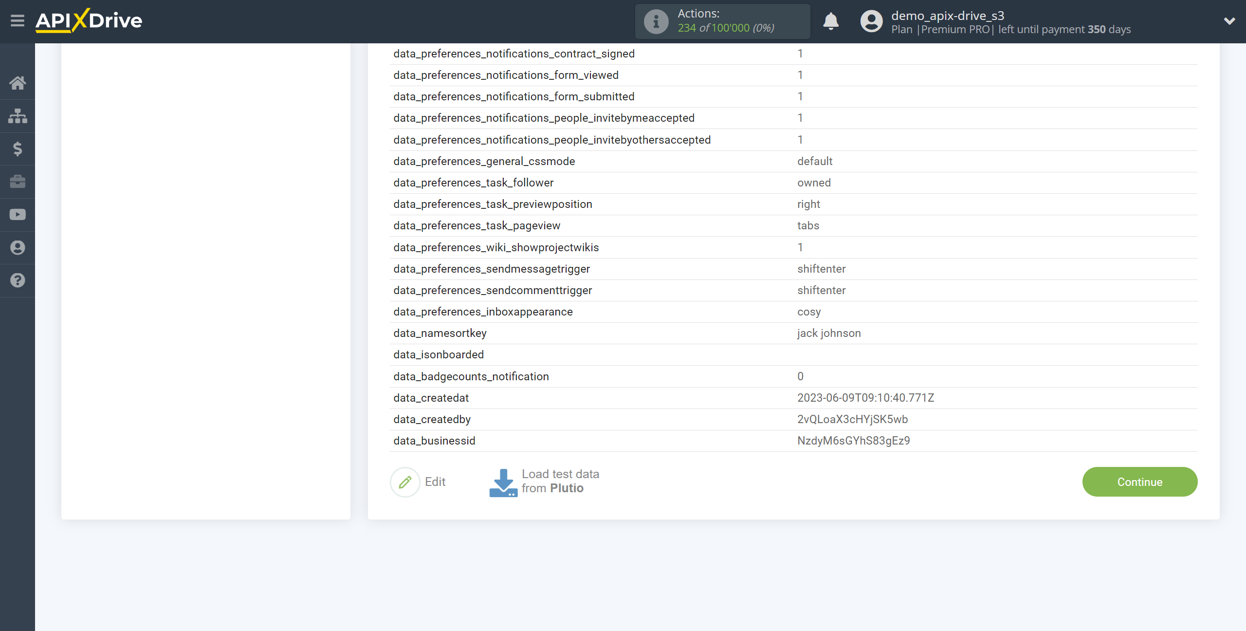 How to Connect Plutio as Data Source | Test data