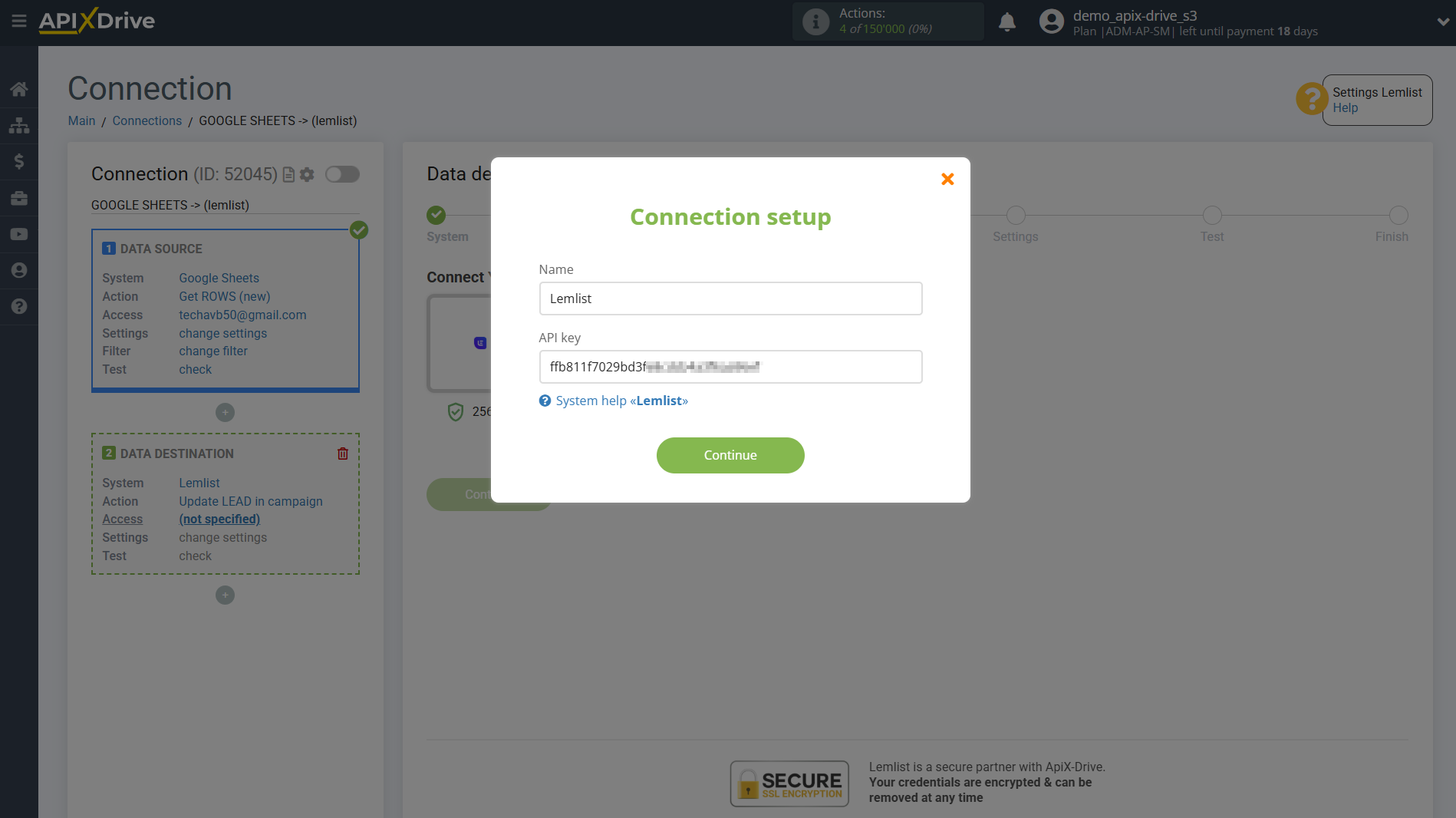 How to setup Lemlist Update Lead in campaign / Add Lead in campaign| Entering data