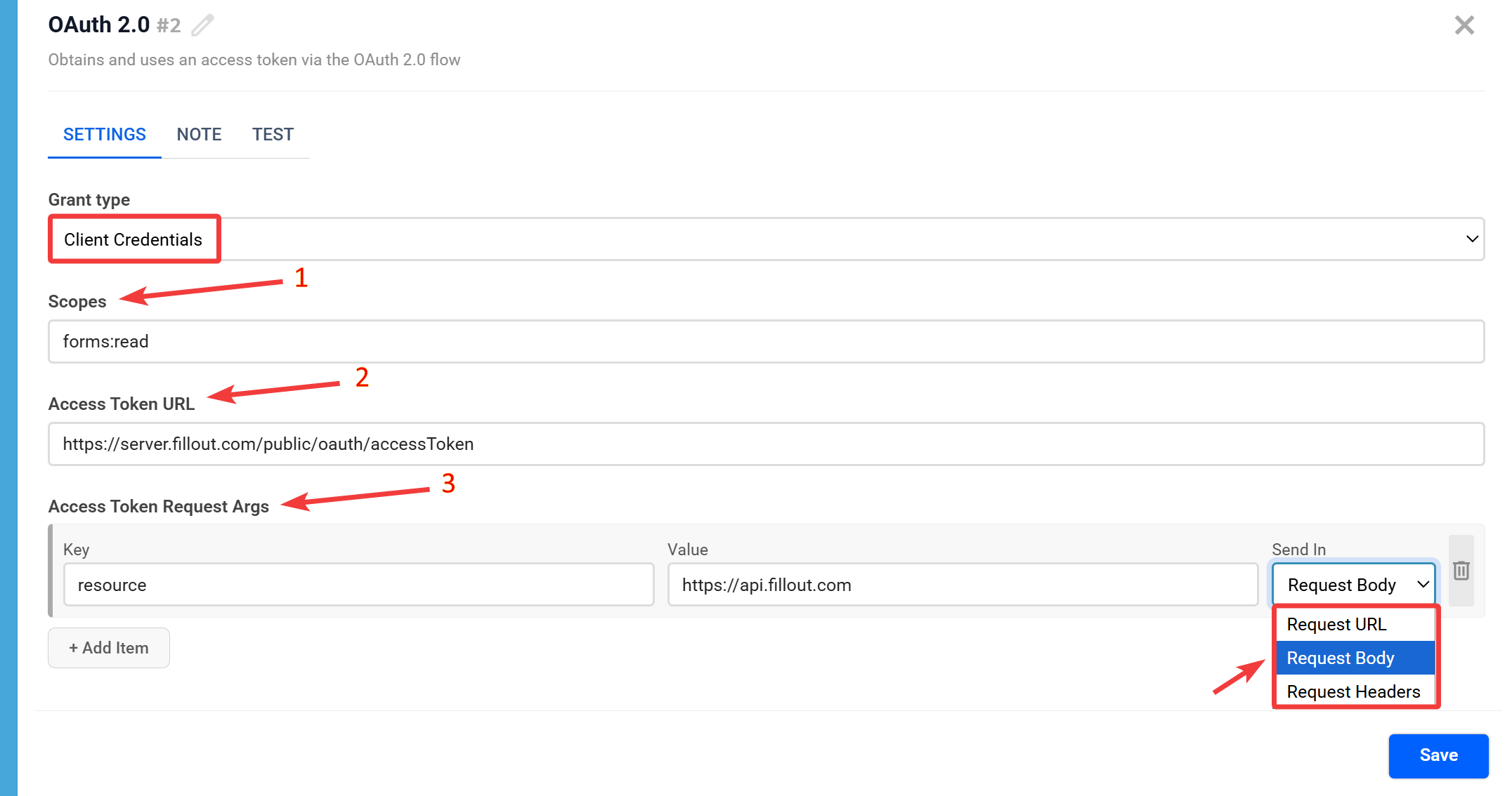 OAuth 2.0 | Налаштування блоку&nbsp;Client Credentials