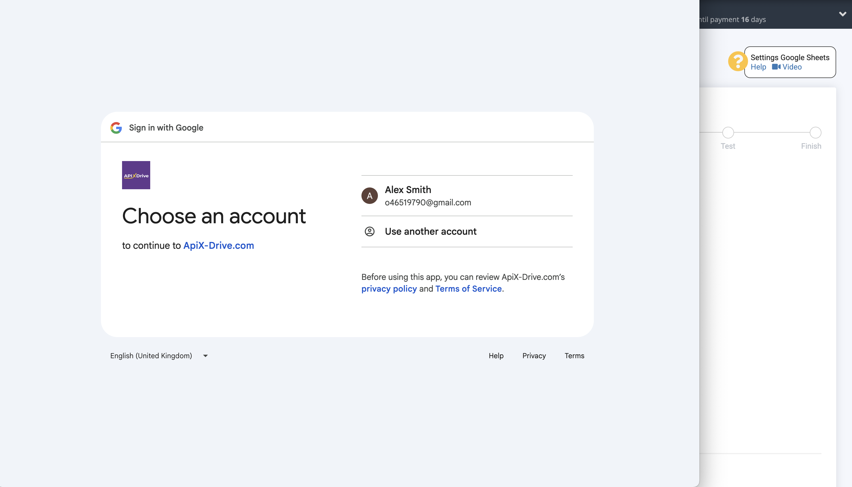 Setting up an Olostep Item Search in Google Sheets | Select a Google account to connect Setting up an Olostep Item Search in Google Sheets | Select a Google account to connect