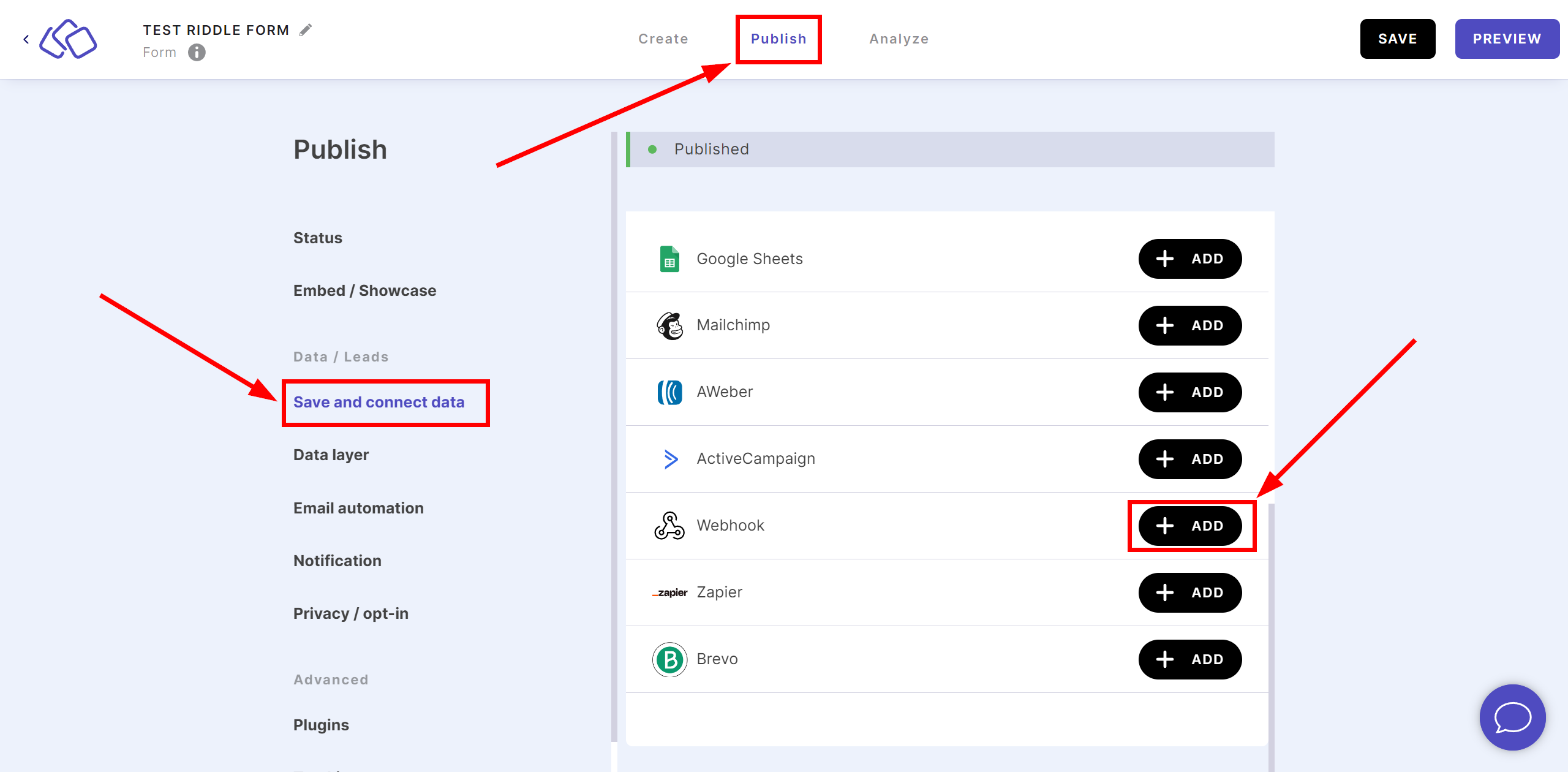 How to Connect Riddle as Data Source | Webhook Setup