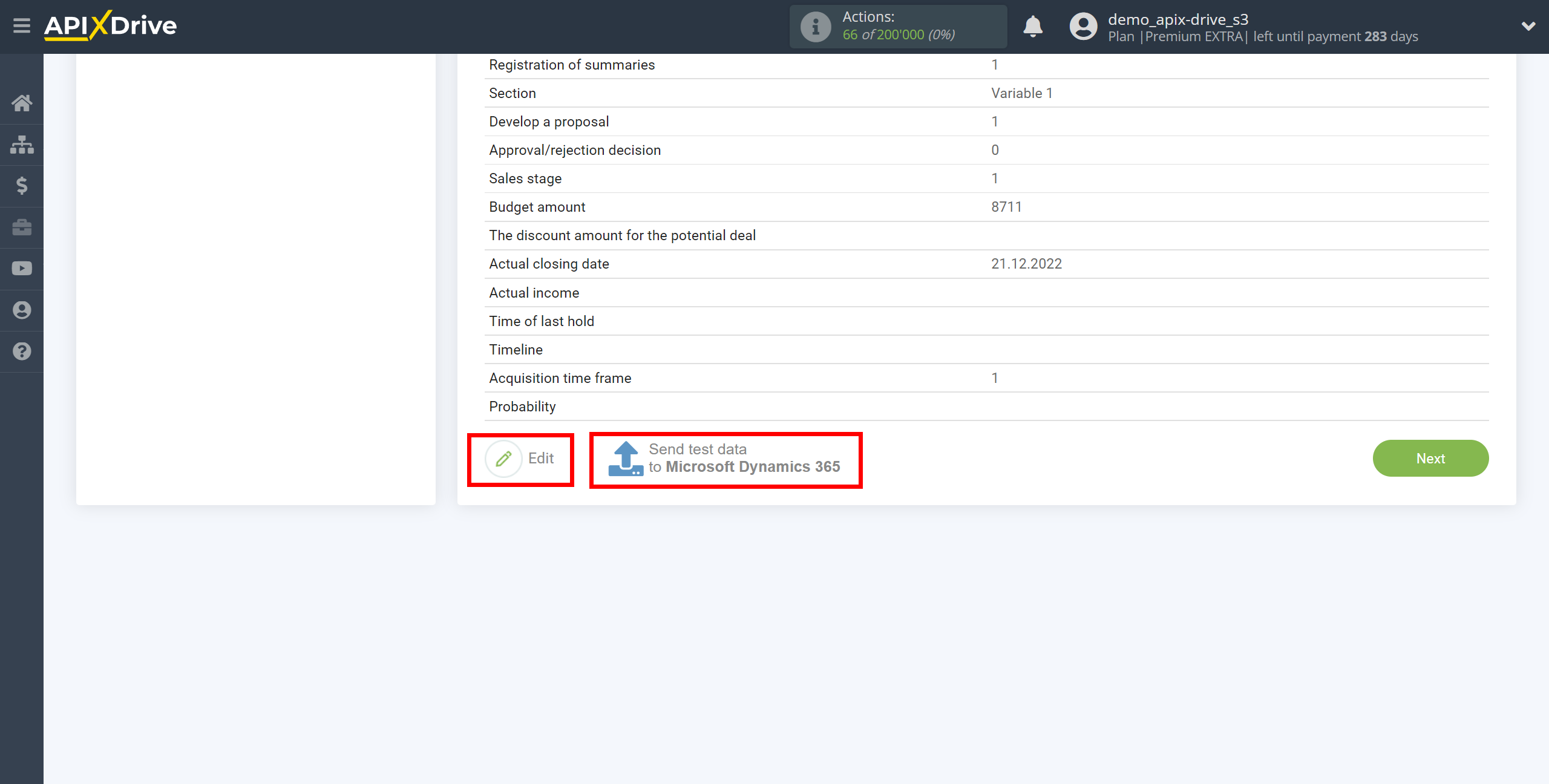 How to Connect Microsoft Dynamics 365 as Data Destination | Test data
