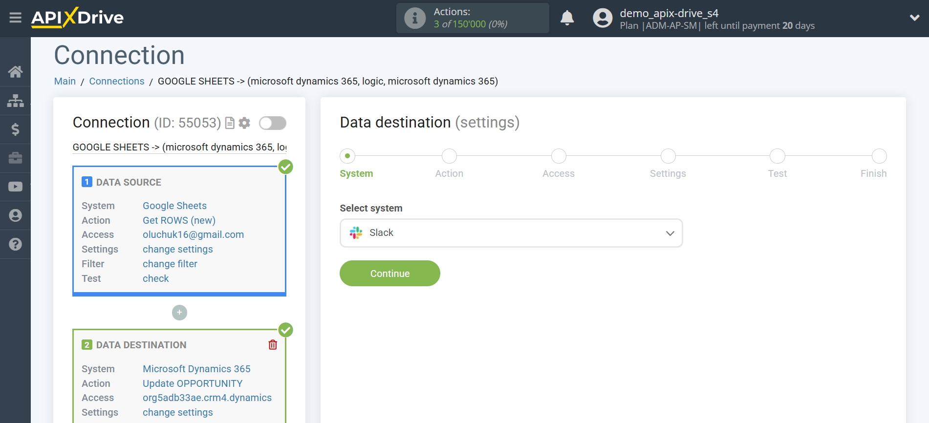 How to setup Microsoft Dynamics 365 Update Opportunity / Create Opportunity | Selecting a Data Destination system How to setup Microsoft Dynamics 365 Update Opportunity / Create Opportunity | Selecting a Data Destination system