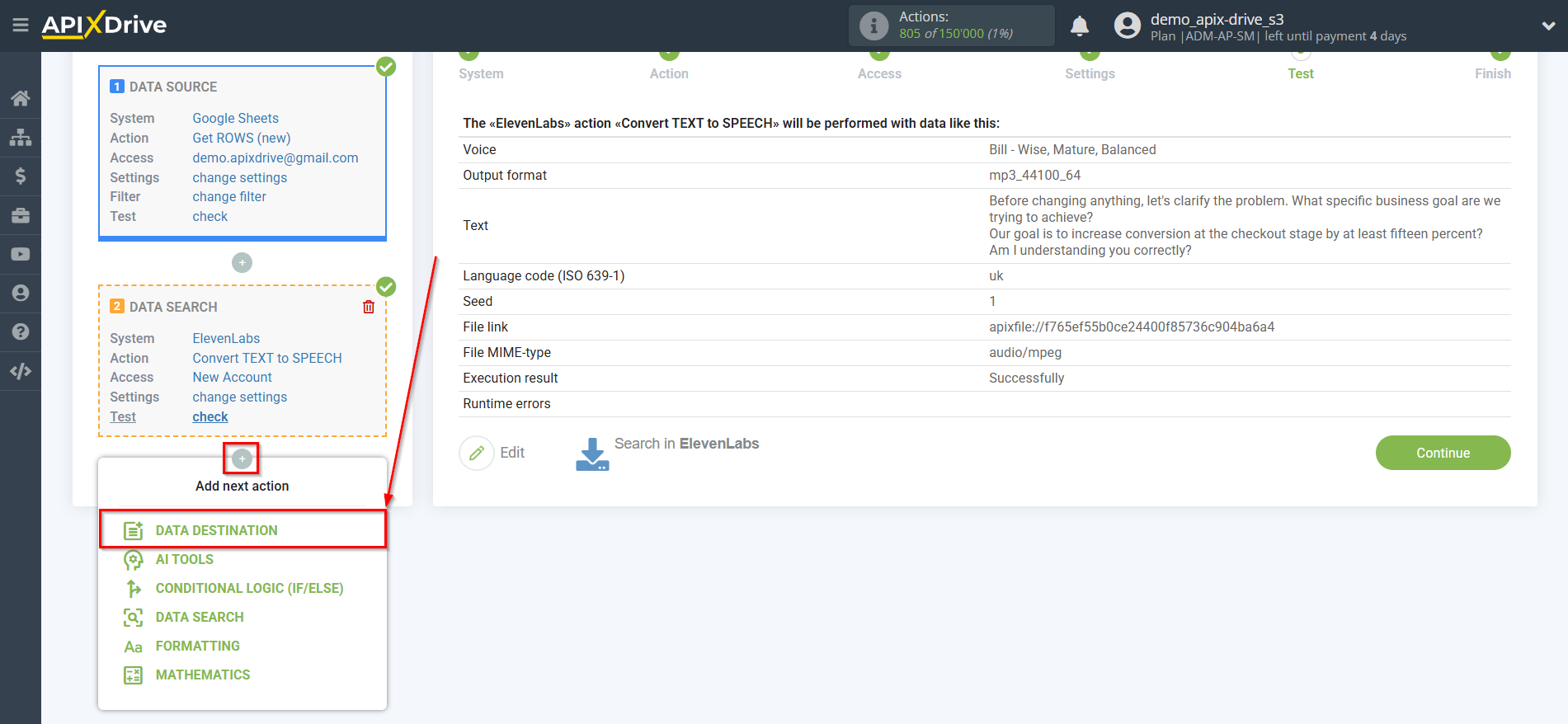 How to Connect Elevenlabs as Data Search | Setup Data Destination system
