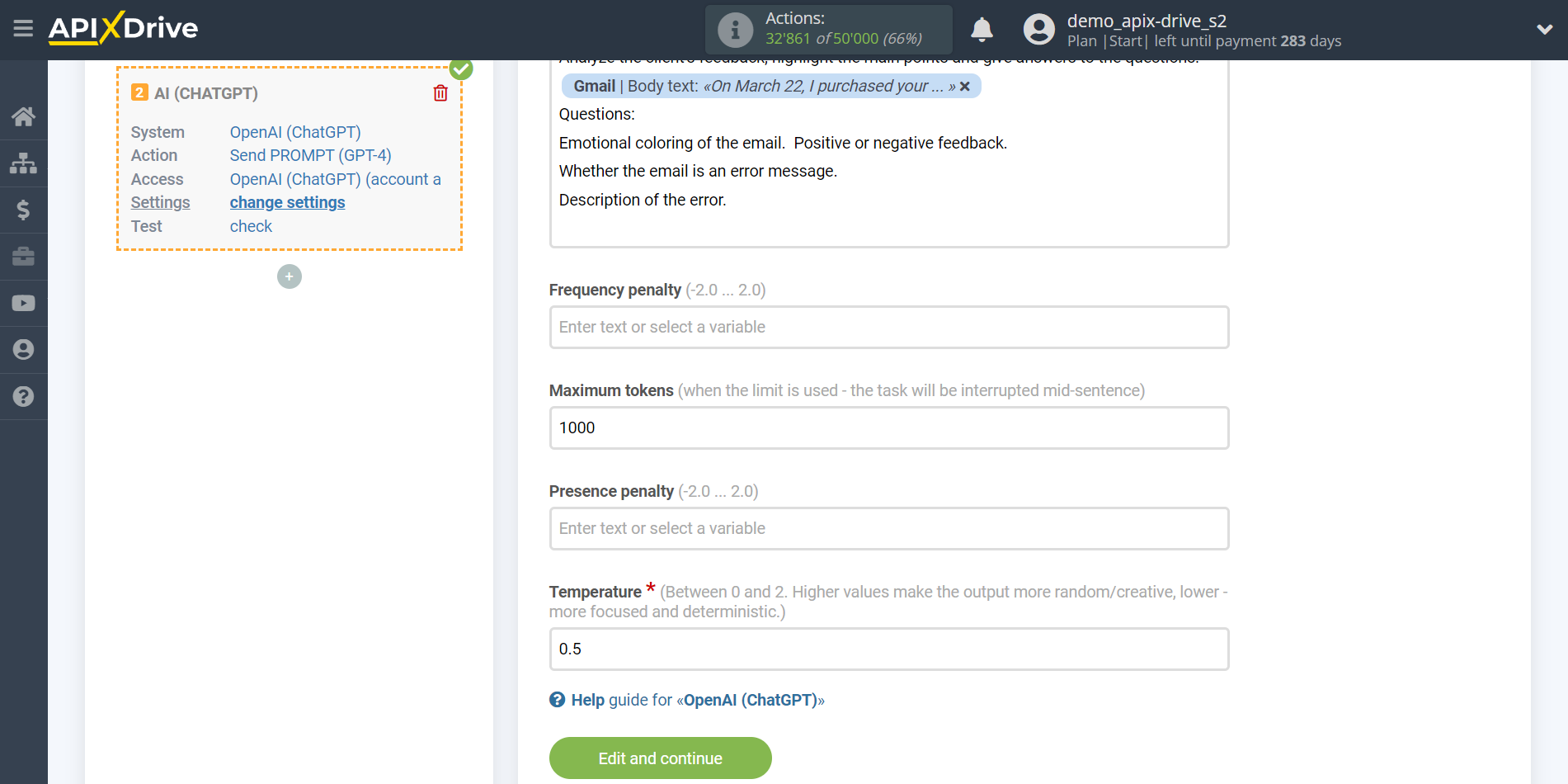 Setting up analyze emails with OpenAI (ChatGPT) | Assigning fields