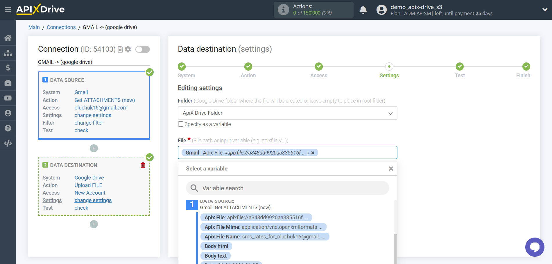 How to Connect Google Drive as Data Destination | Assigning fields
