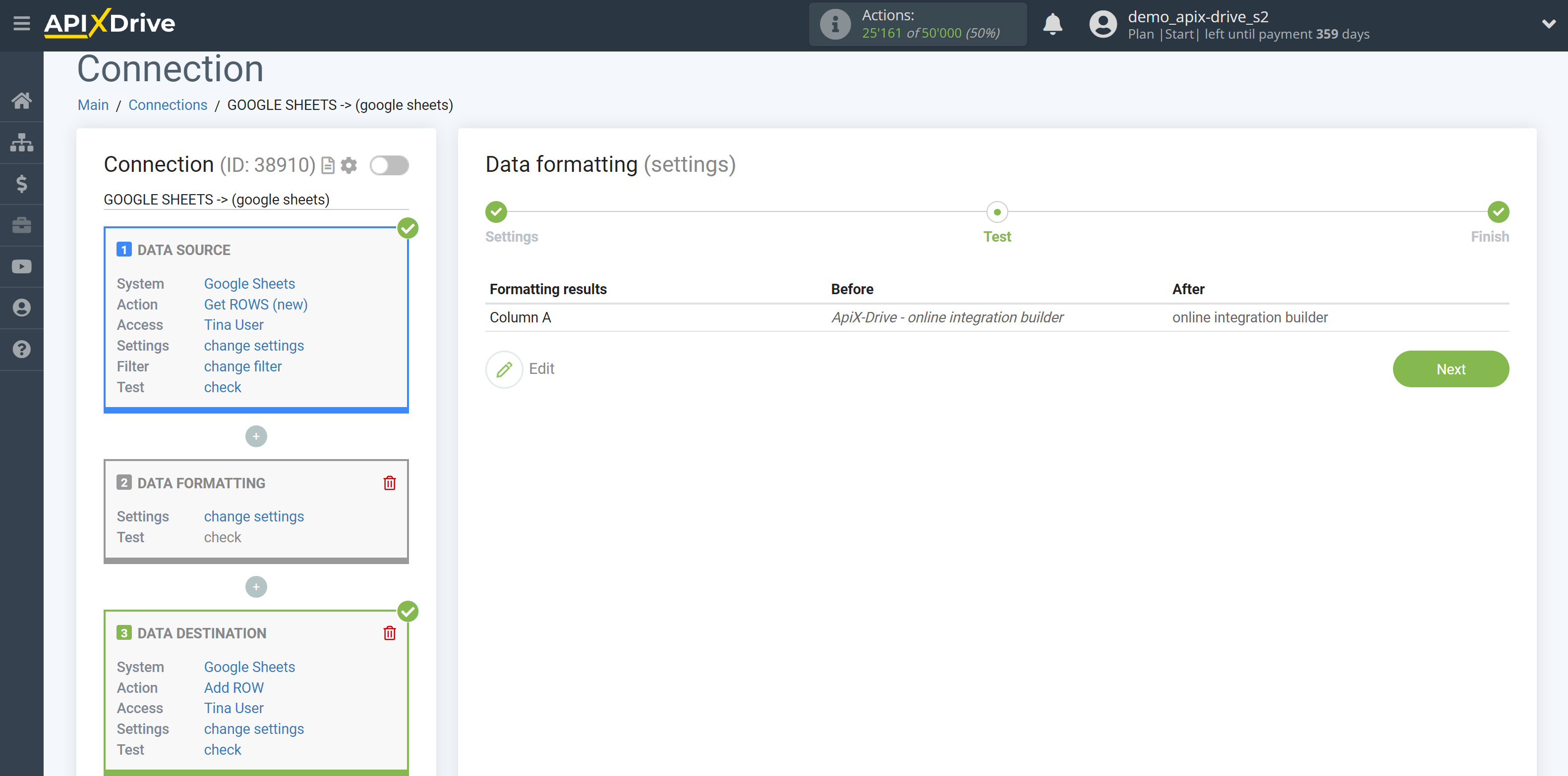 How to setup Data Formatting | Selecting the function Remove everything before the symbol