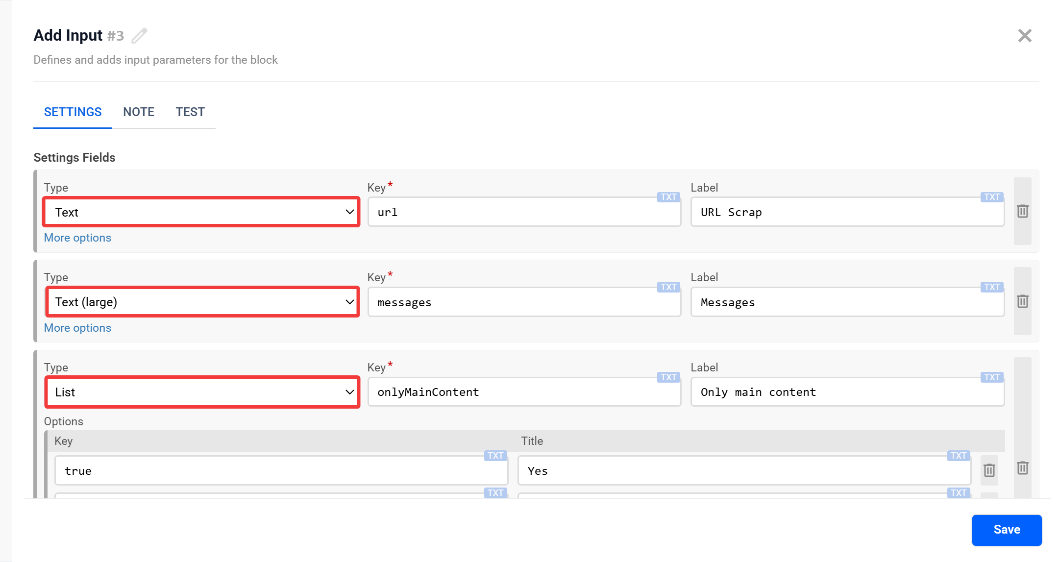 Add Input | Заповнення типів полів&nbsp;