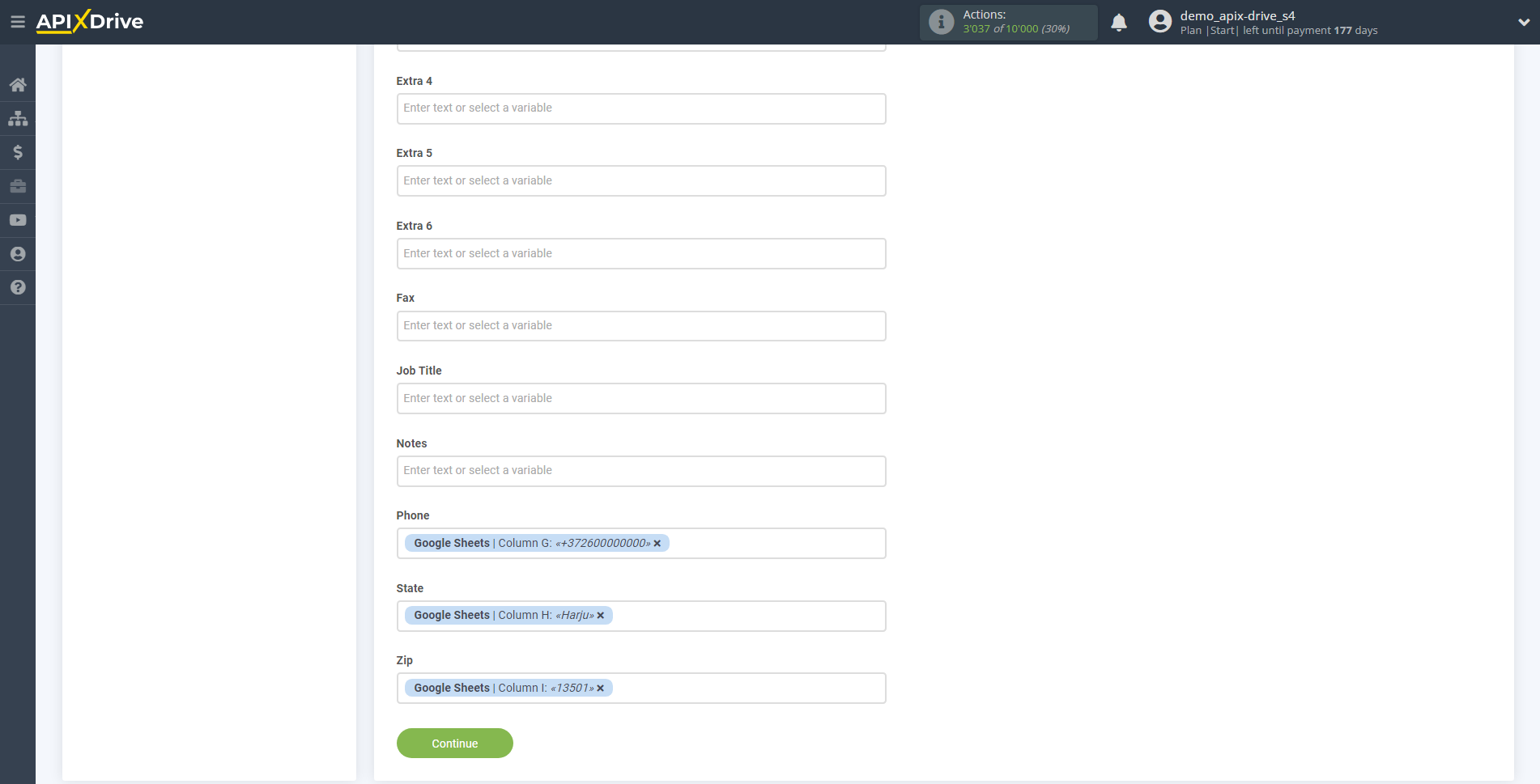 How to Connect Benchmarkemail as Data Destination | Assigning fields