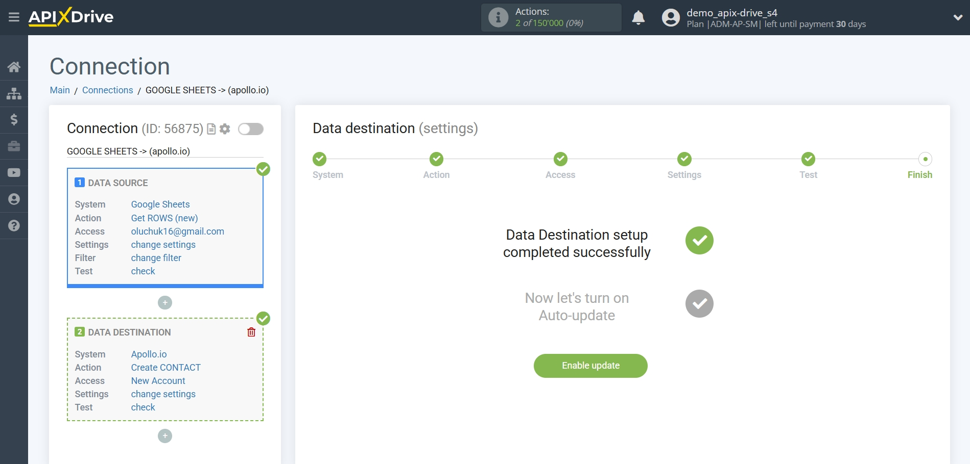How to Connect Apollo.io to Apps as Data Destination | Enable auto-update How to Connect Apollo.io to Apps as Data Destination | Enable auto-update
