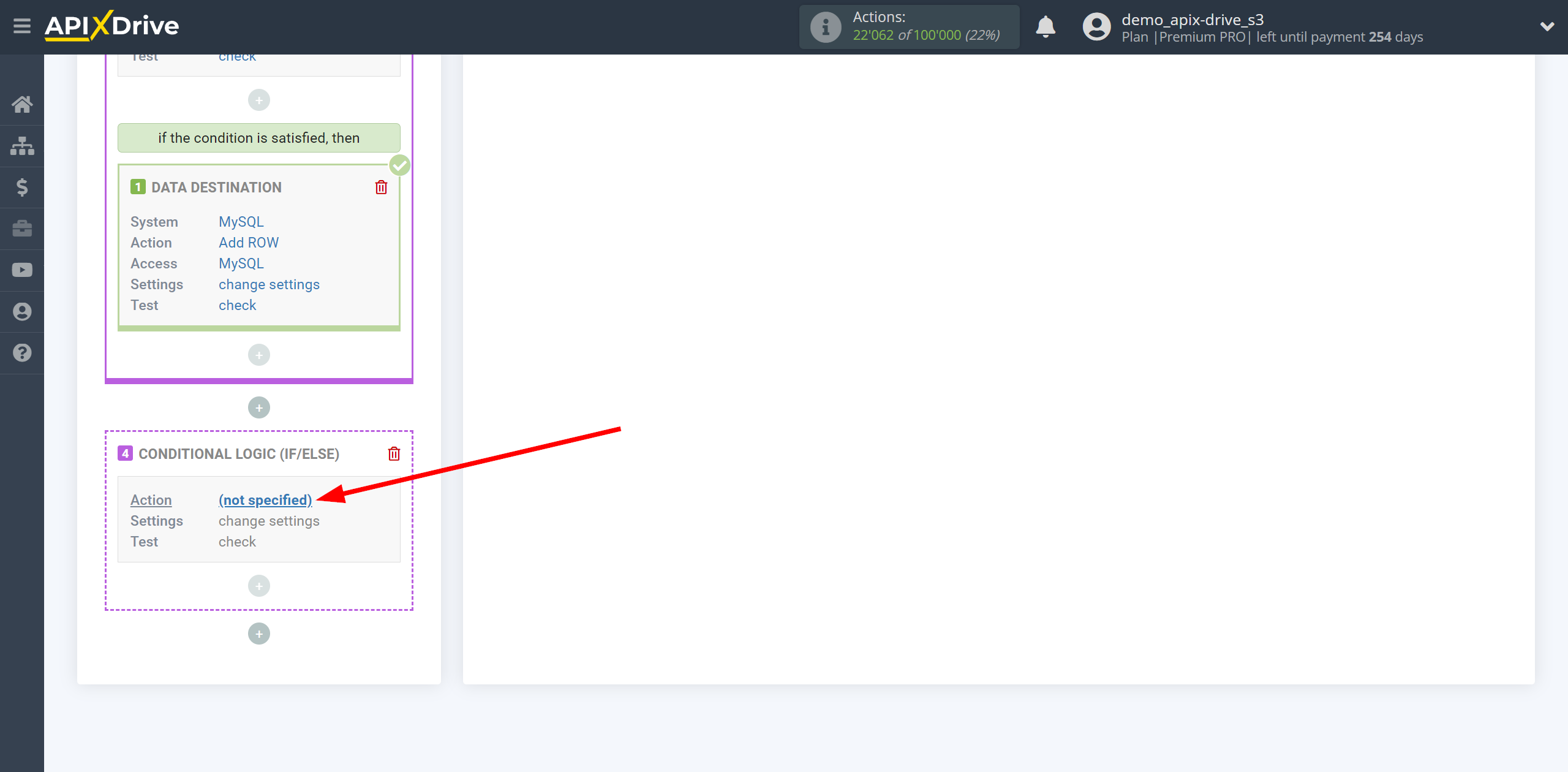 How to setup MySQL Update Row / Add Row | Action selection