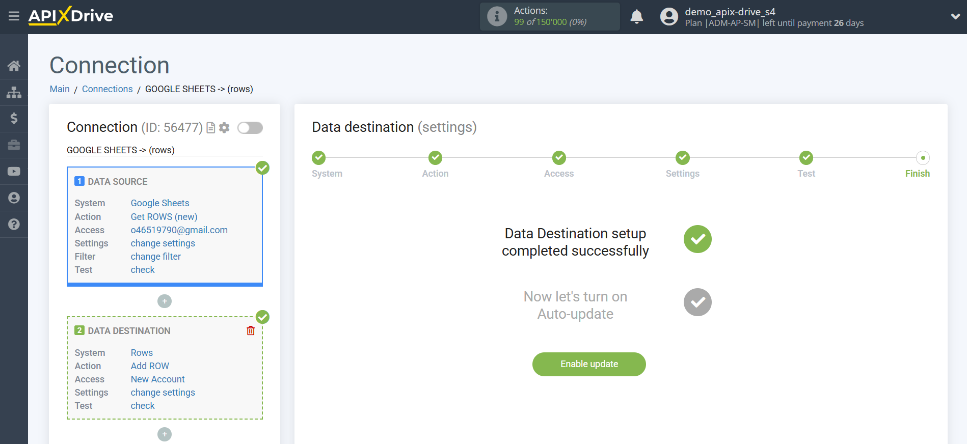 How to Connect Rows as Data Destination | Enable auto-update How to Connect Rows as Data Destination | Enable auto-update