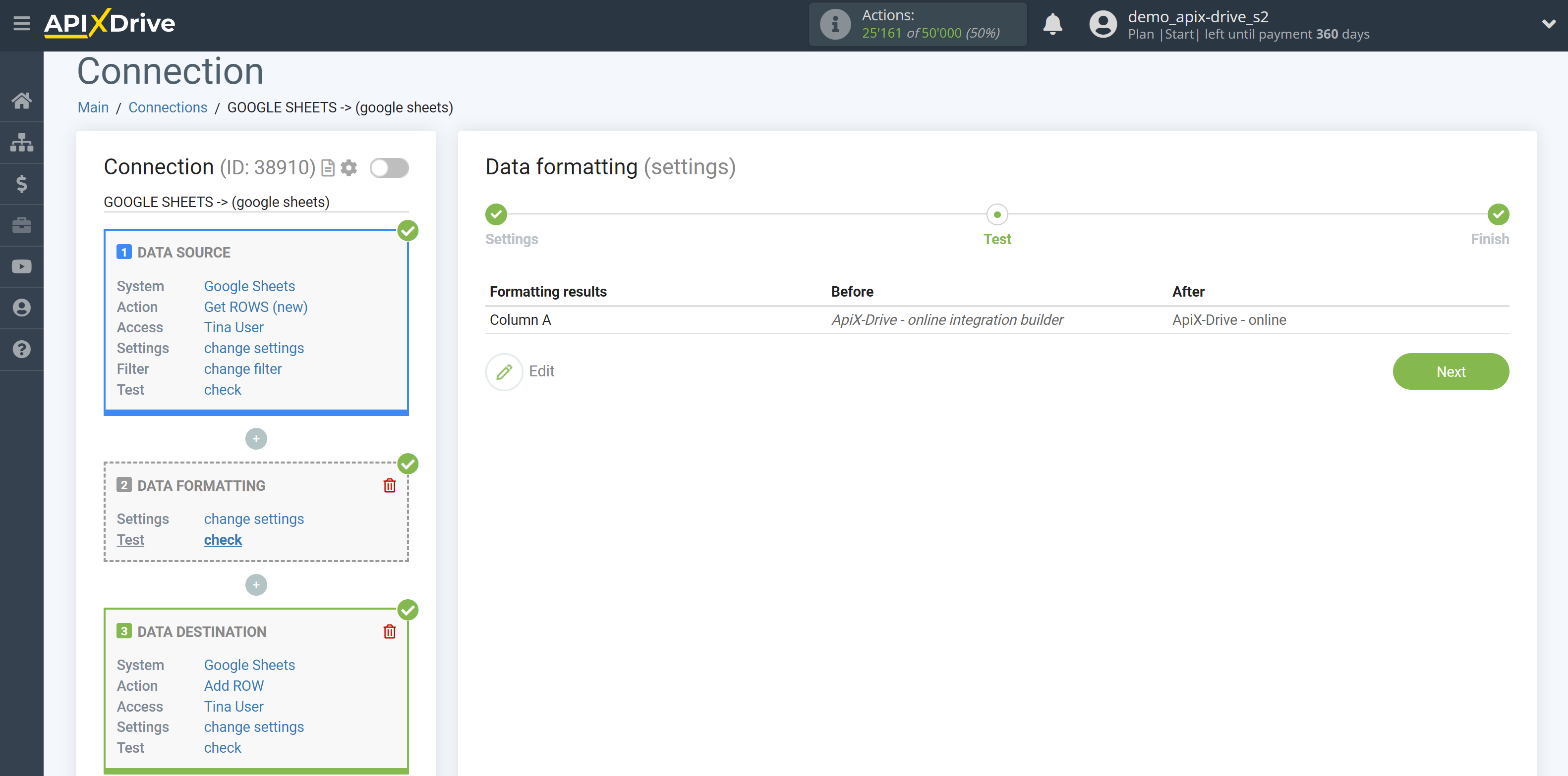 How to setup Data Formatting | Selecting the function Leave the first words