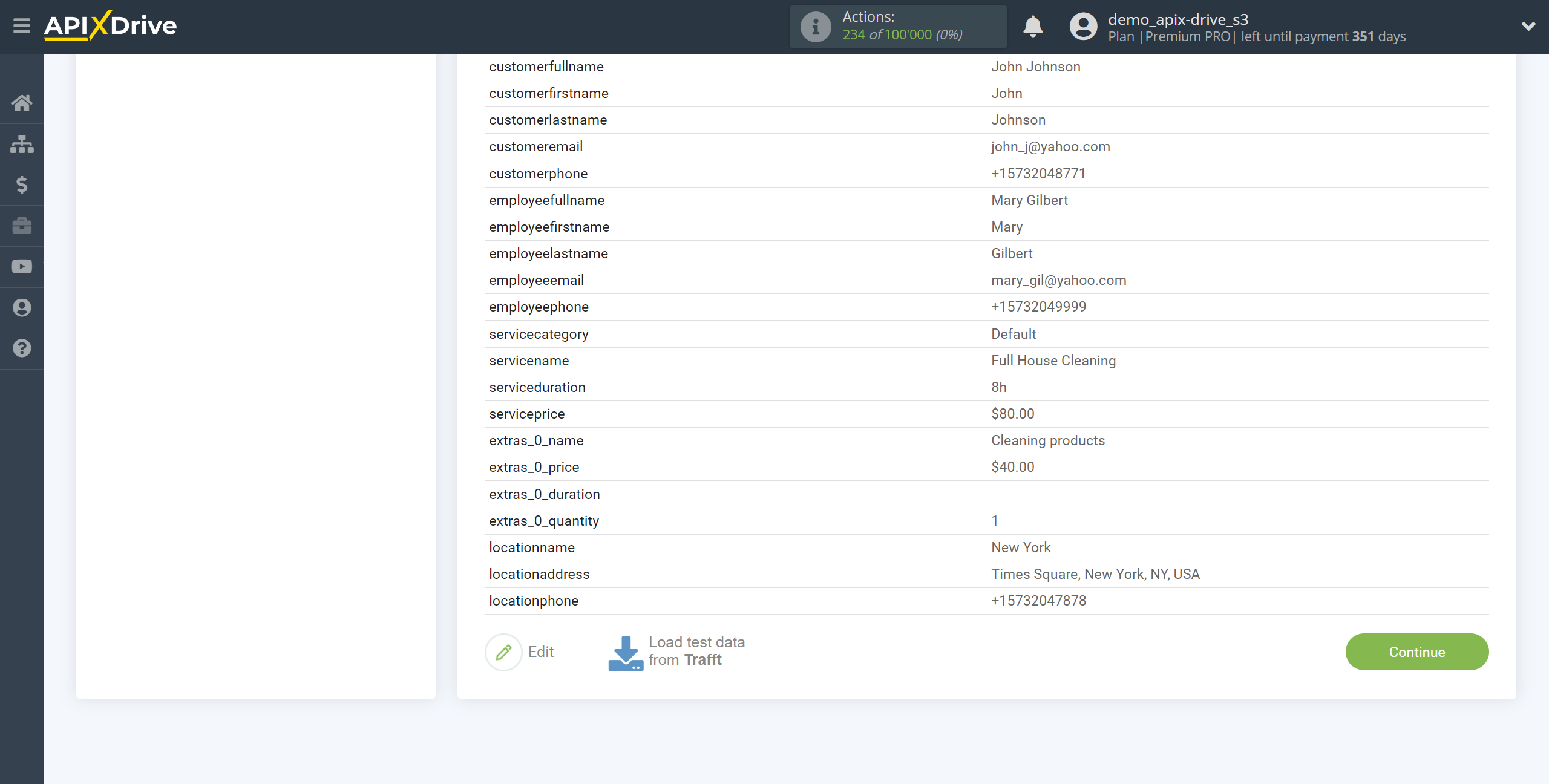 How to Connect Trafft as Data Source | Test data