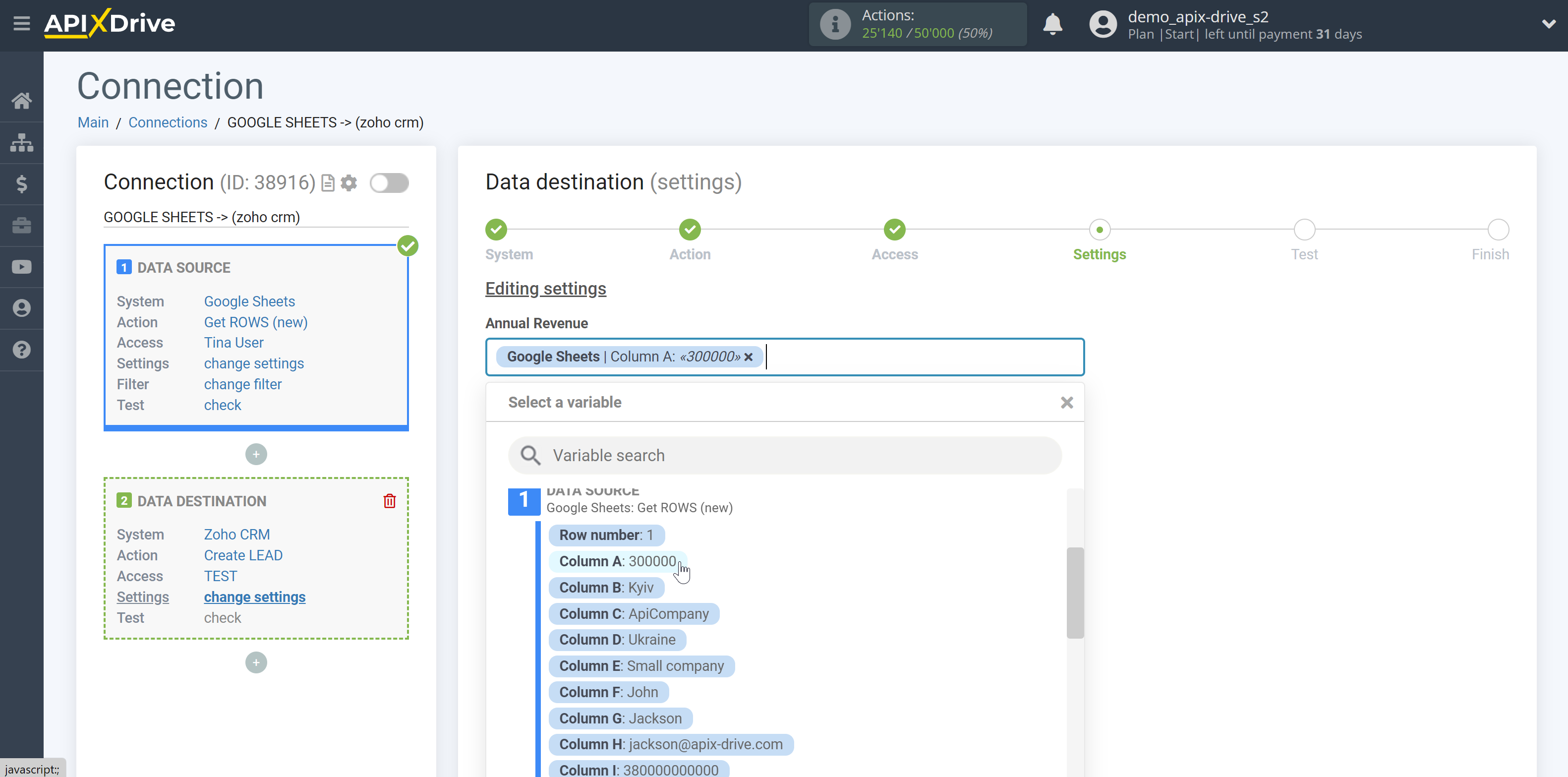 How to Connect Zoho CRM as Data Destination | Assigning Fields 