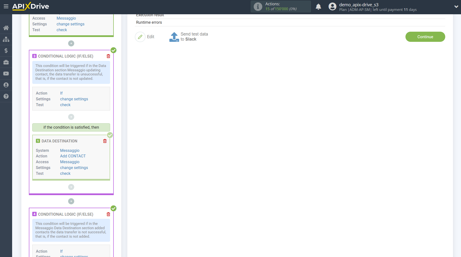 How to setup Messaggio Update Contact / Add Contact | Test data