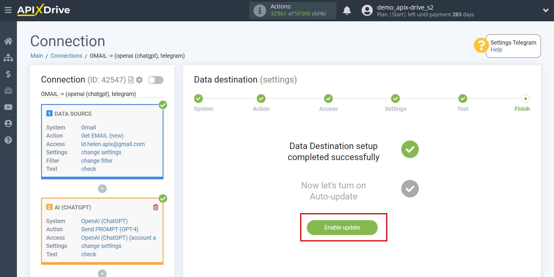 Setting up analyze emails with OpenAI (ChatGPT) | Enable auto-update