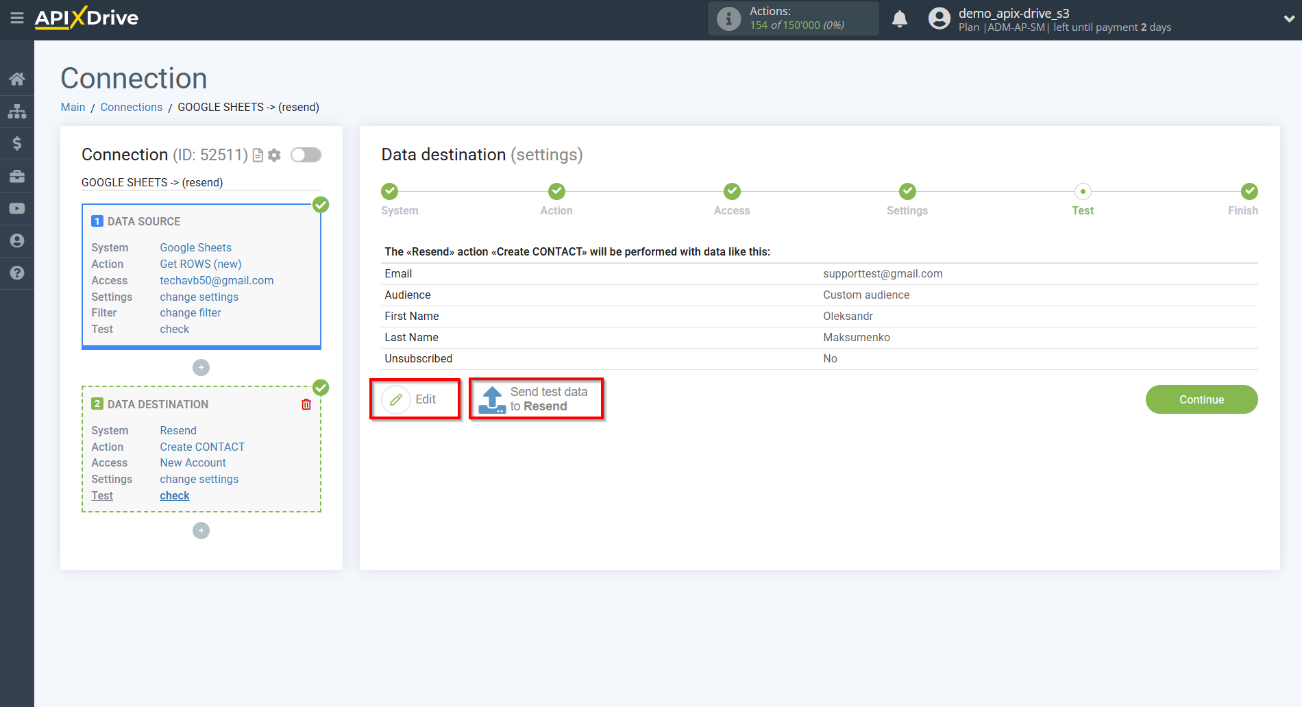 How to Connect Resend as Data Destination | Test Data