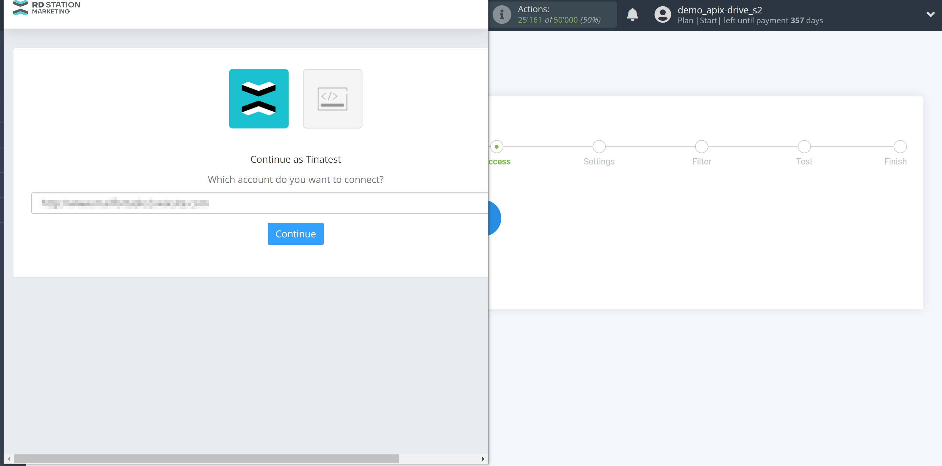 How to Connect RD Station as Data Source | Account authorization