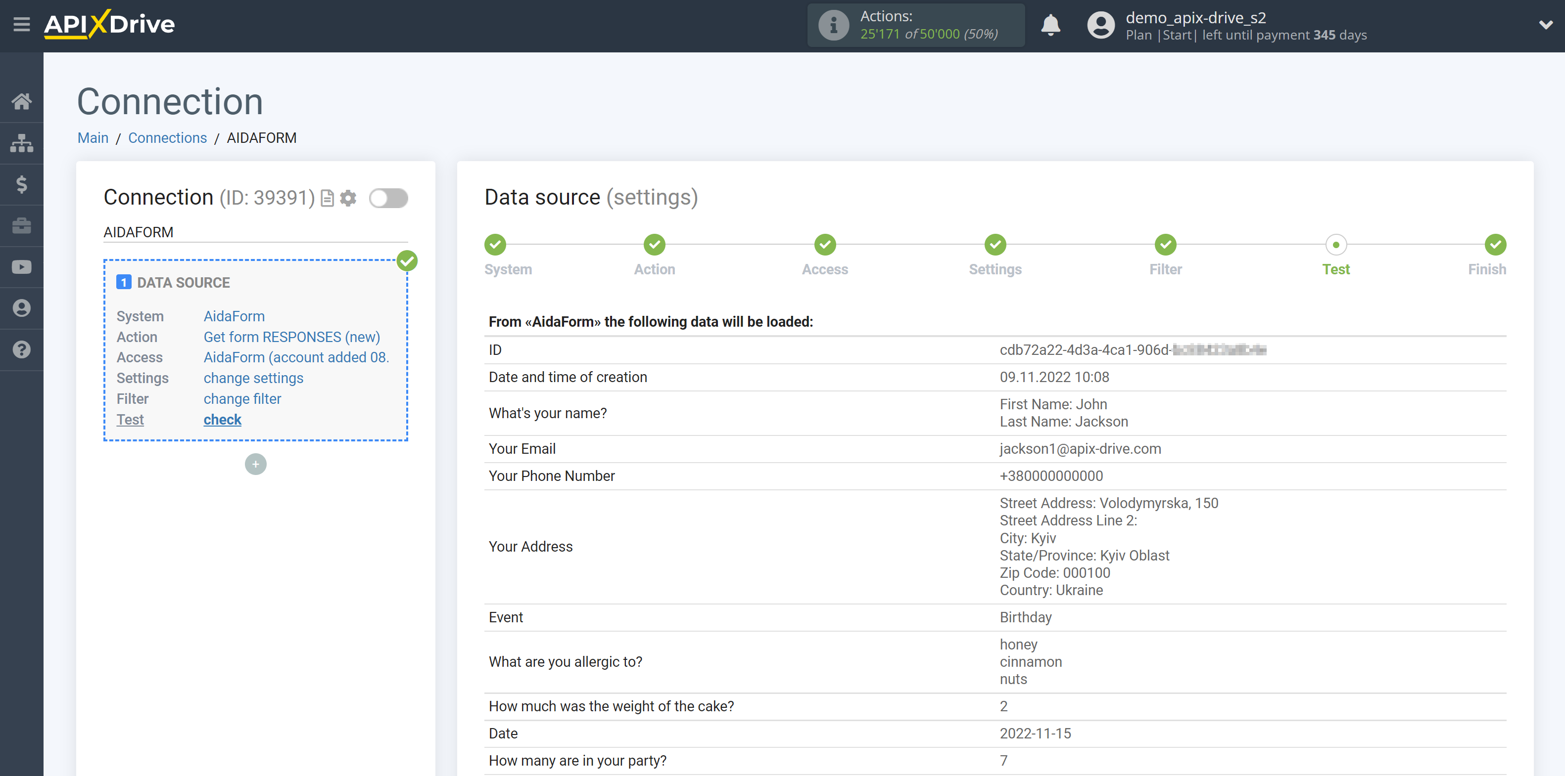 How to Connect AidaForm as Data Source | Data Test