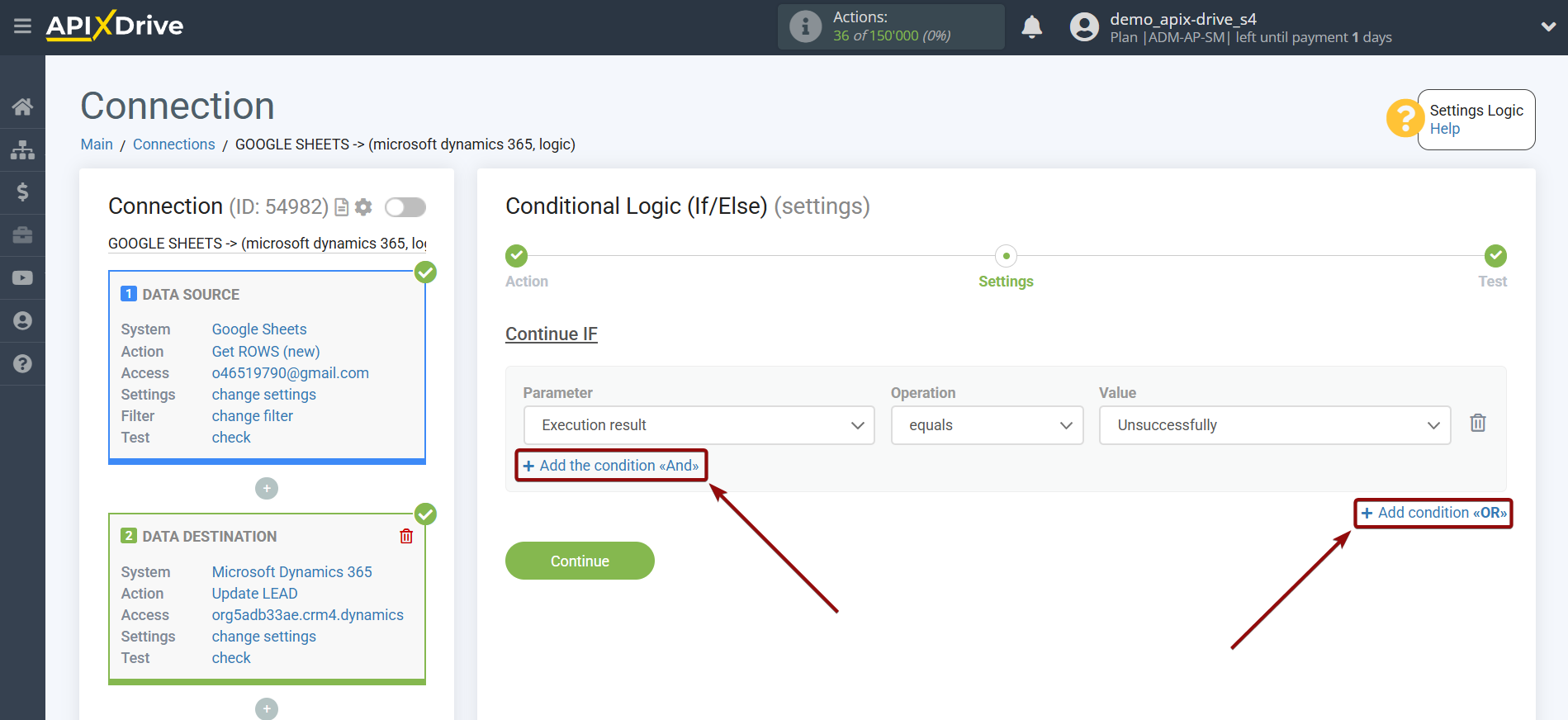 How to setup Microsoft Dynamics 365 Update Lead / Create Lead | Additional conditions "AND", "OR" How to setup Microsoft Dynamics 365 Update Lead / Create Lead | Additional conditions "AND", "OR"