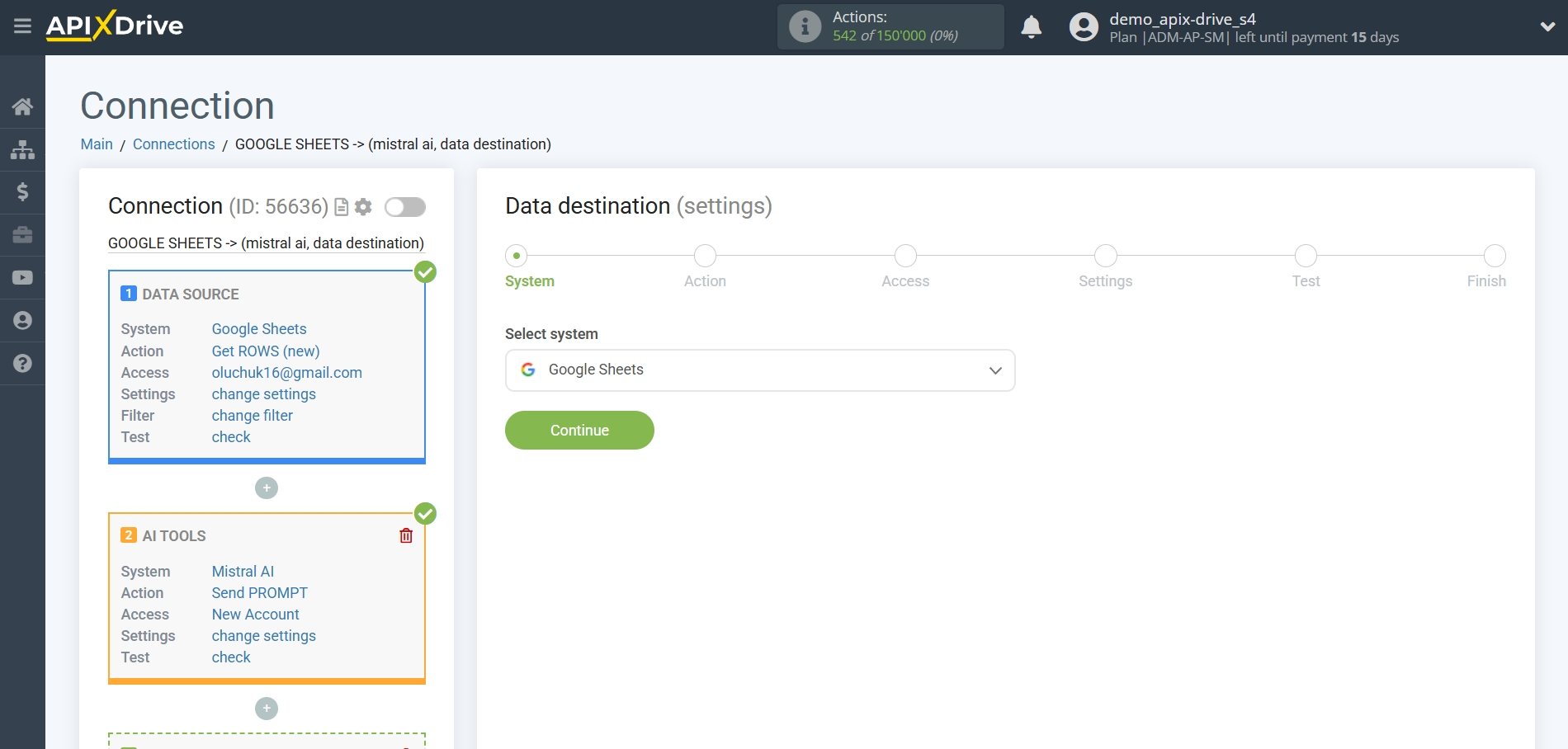 Setting Up Mistral AI in Google Sheets | Choosing a Data Destination System