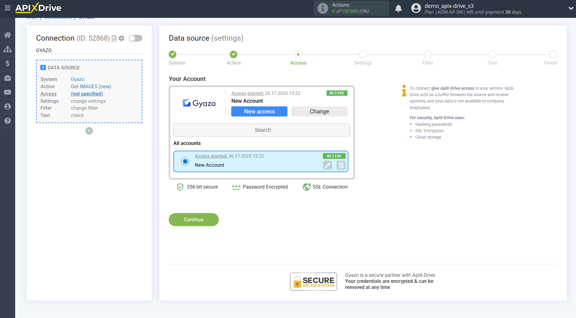 How to Connect Gyazo as Data Source | Account selection How to Connect Gyazo as Data Source | Account selection