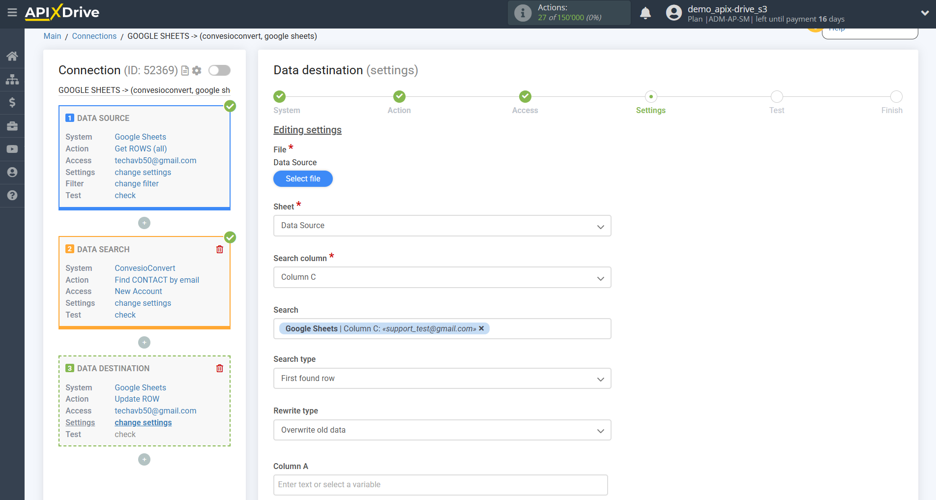 Setting up ConvesioConvert Contact Search in Google Sheets | Assigning fields Setting up ConvesioConvert Contact Search in Google Sheets | Assigning fields