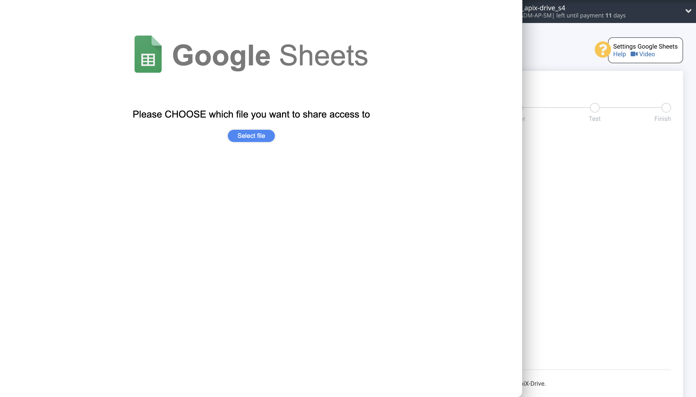 Setting up Dropbox Contact Search in Google Sheets | Select a Google account to connect