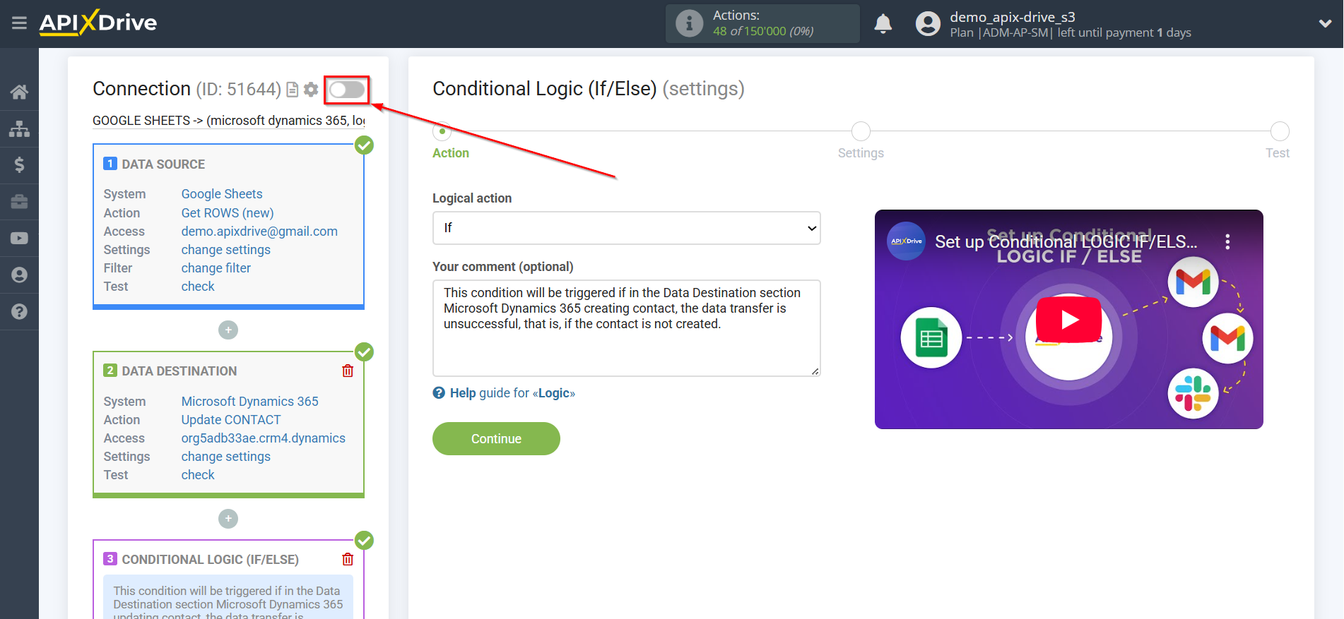 How to setup Microsoft Dynamics 365 Update Contact / Create Contact | Action selection How to setup Microsoft Dynamics 365 Update Contact / Create Contact | Action selection